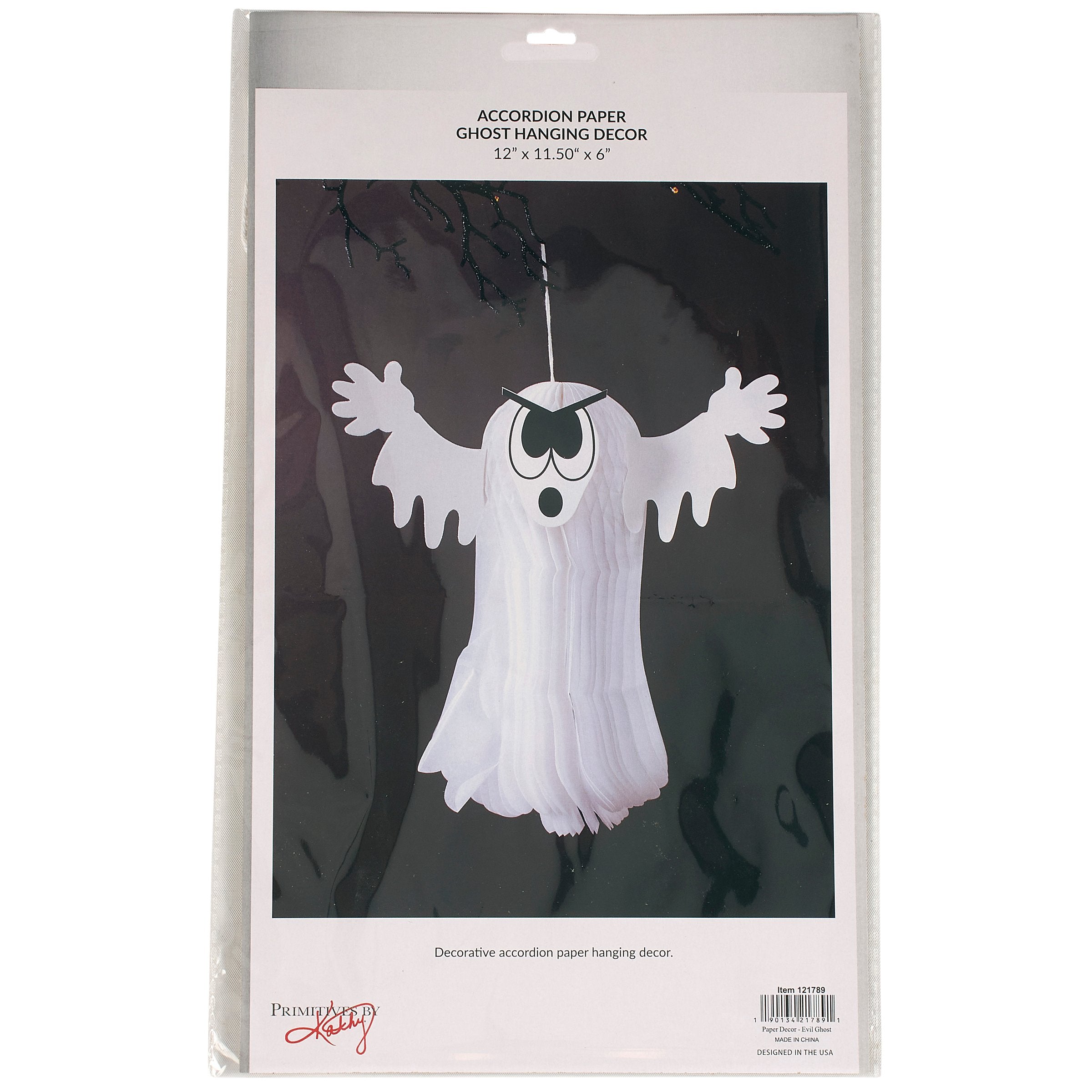 Spooky 3D Evil Ghost Accordion Paper Halloween Decoration for Fun Home Decor