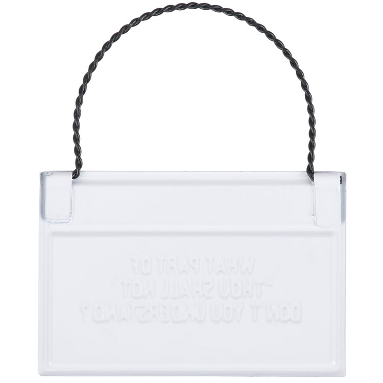 Humorous "Thou Shall Not" Metal Ornament: Witty Faith Home Decor Accent