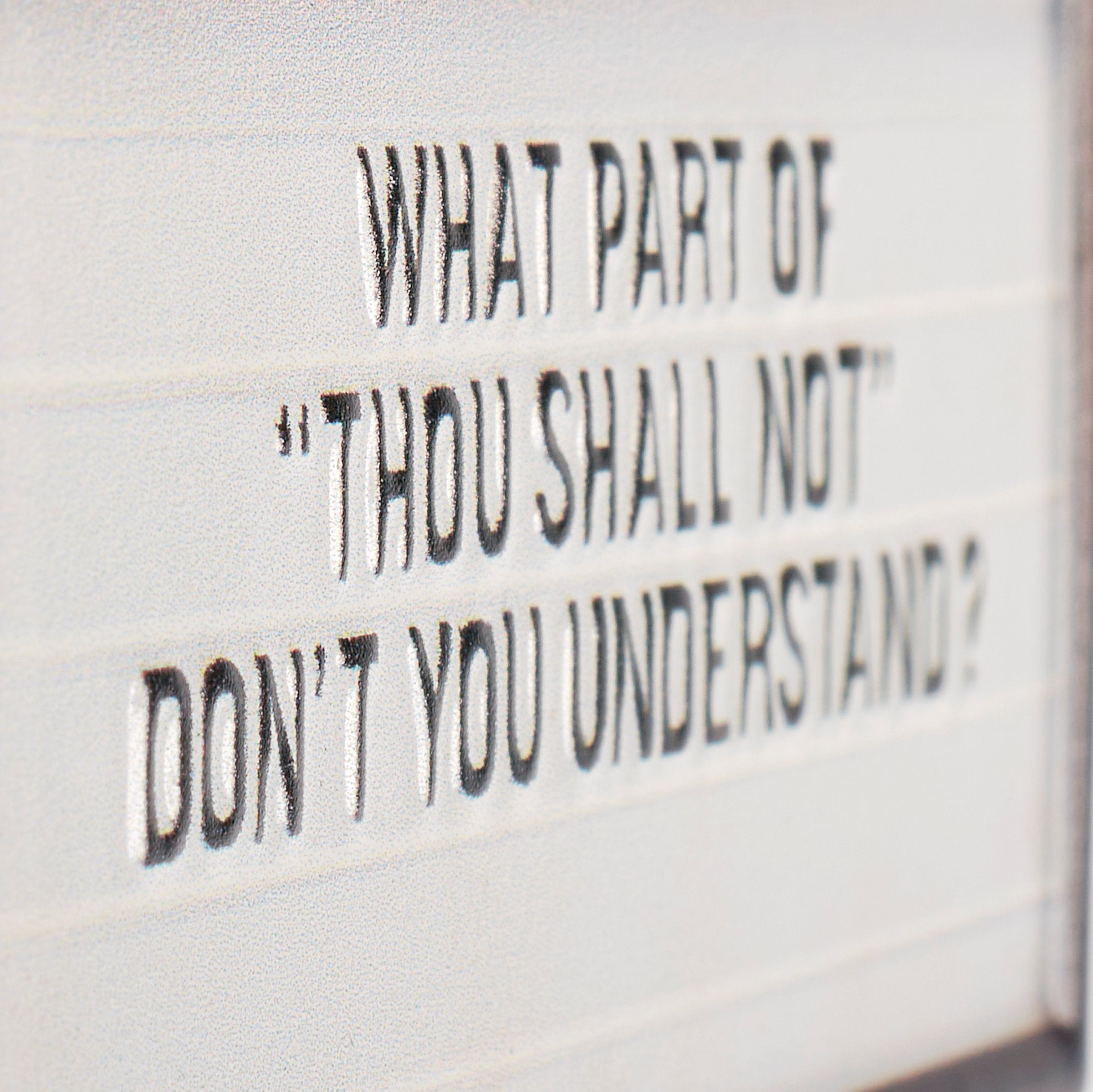 Funny "Thou Shall Not" Church Sign Metal Ornament with Wire Hanger