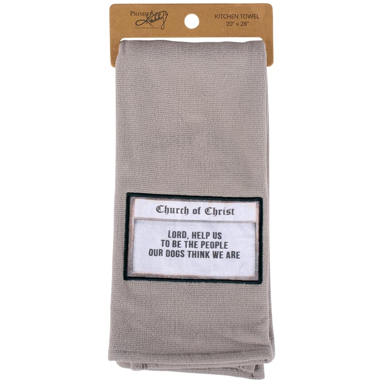 Funny Faith Dog Quote Cotton Kitchen Towel - Absorbent Terrycloth Dishcloth