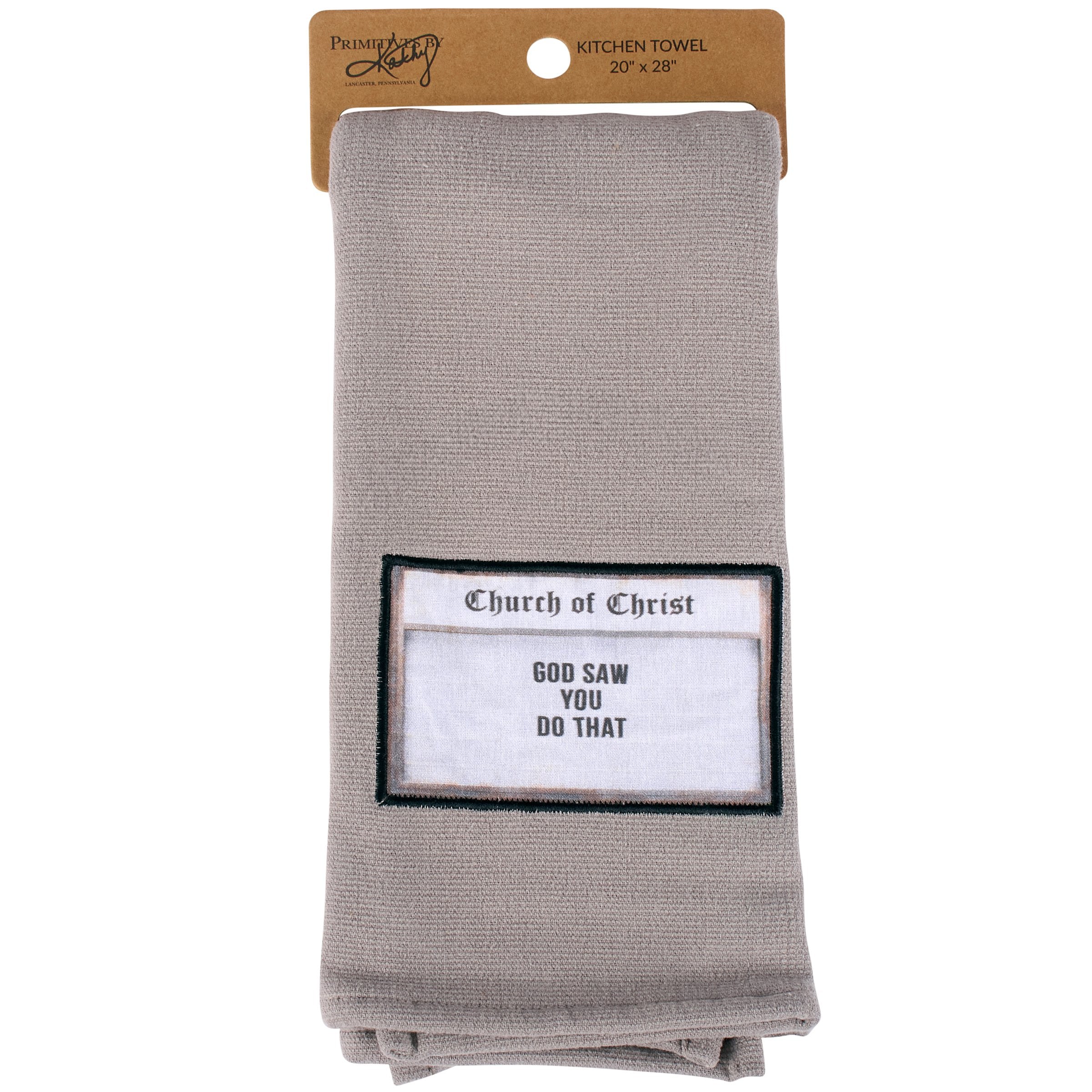 Humorous "God Saw You Do That" Kitchen Towel - Absorbent Cotton Terrycloth Dish Towel