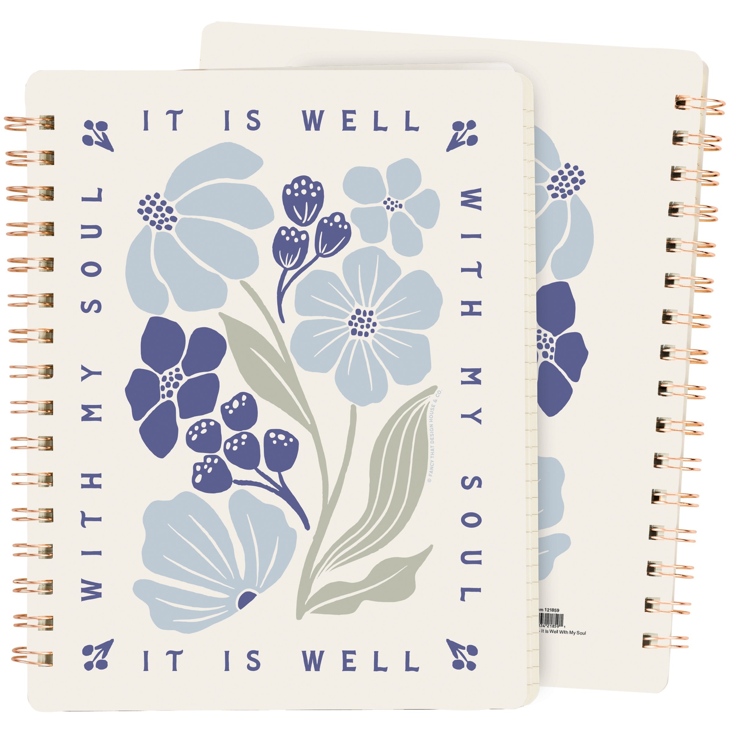 Inspirational 'It Is Well With My Soul' Floral Spiral Notebook - 120 Lined Pages
