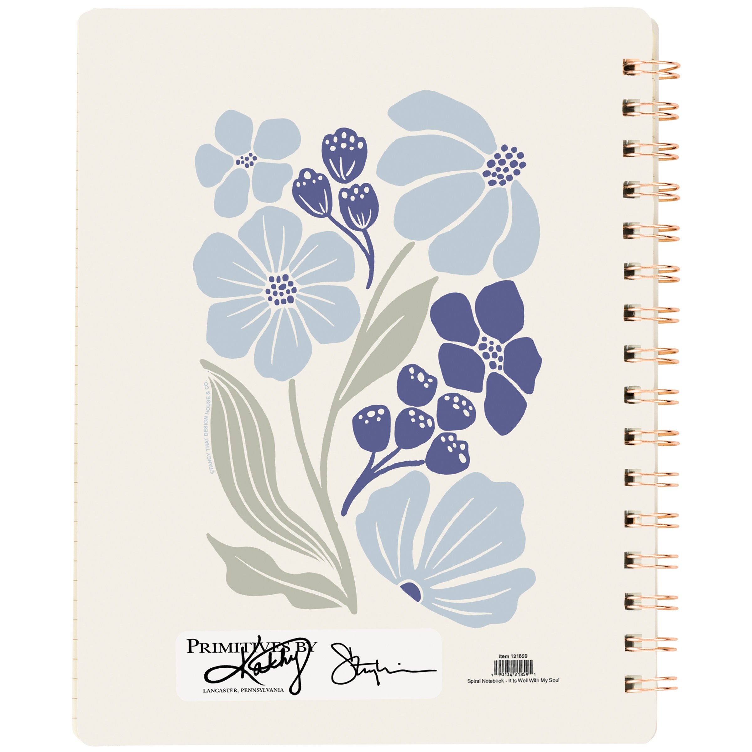 Inspirational 'It Is Well With My Soul' Floral Spiral Notebook - 120 Lined Pages