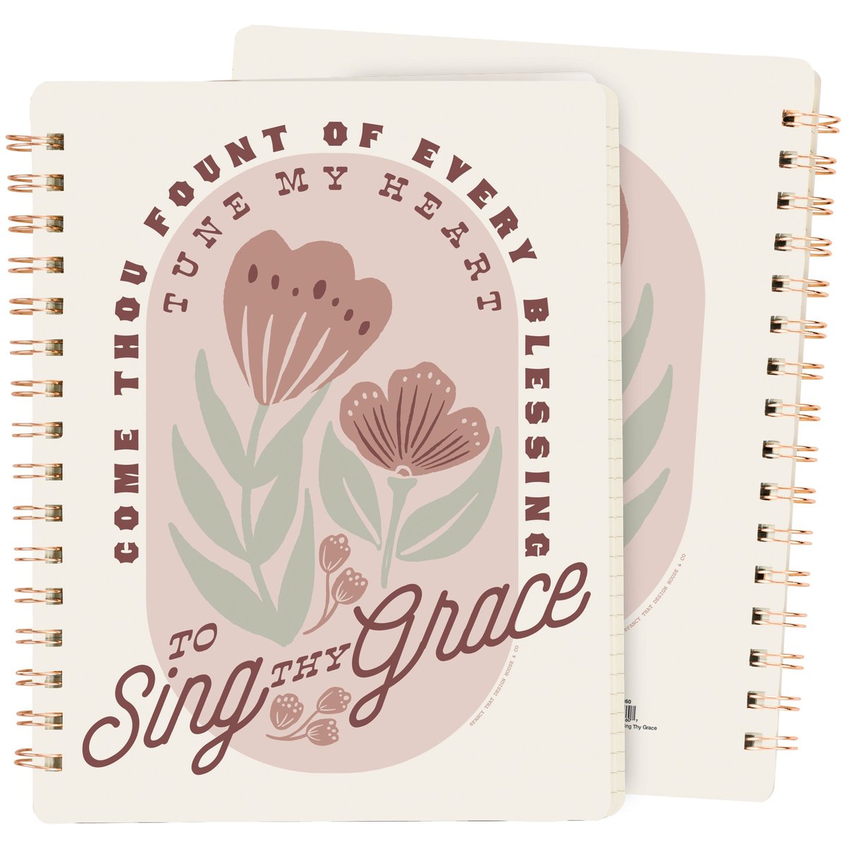 Inspiring Floral 'Sing Thy Grace' Spiral Notebook with Lined Pages