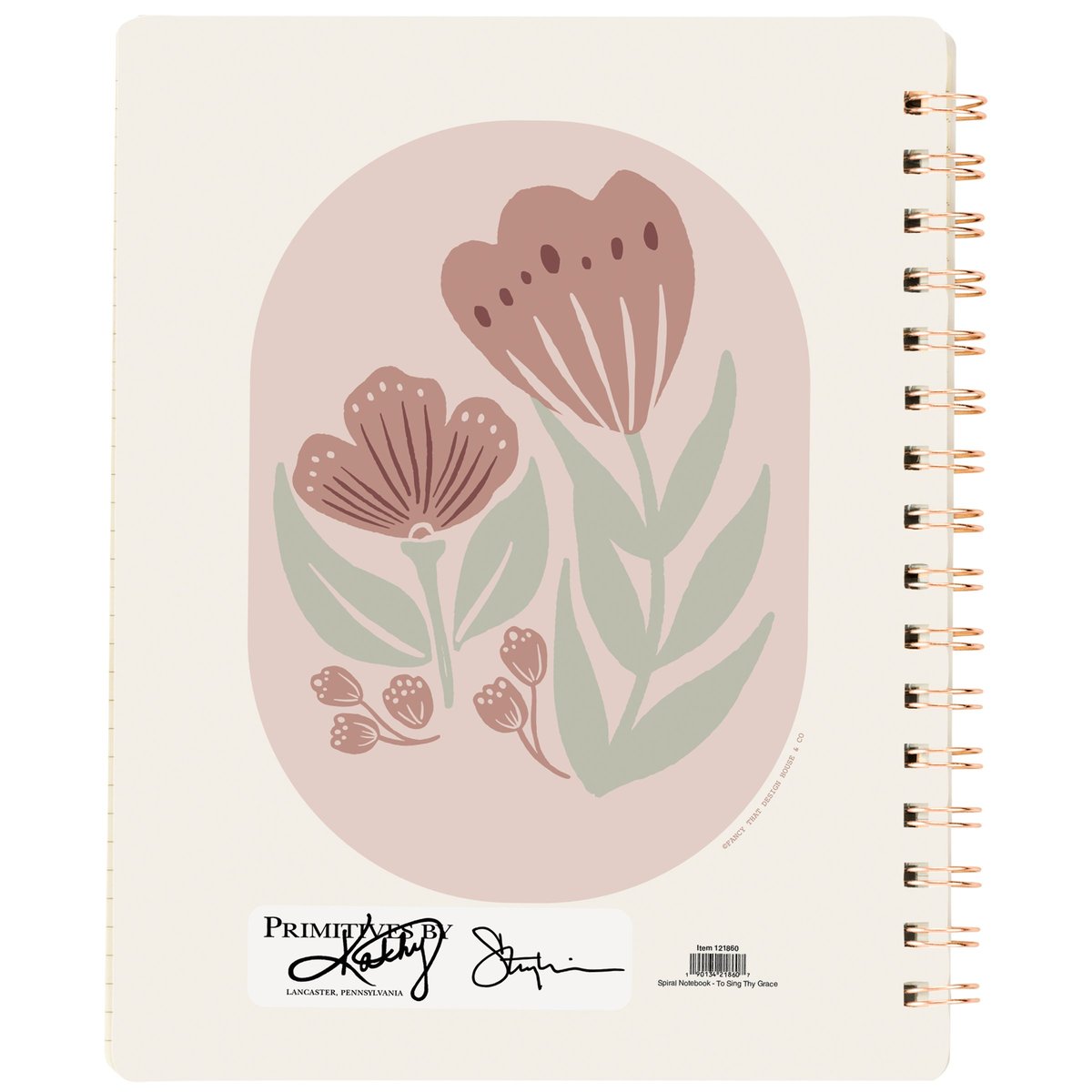 Inspiring Floral 'Sing Thy Grace' Spiral Notebook with Lined Pages