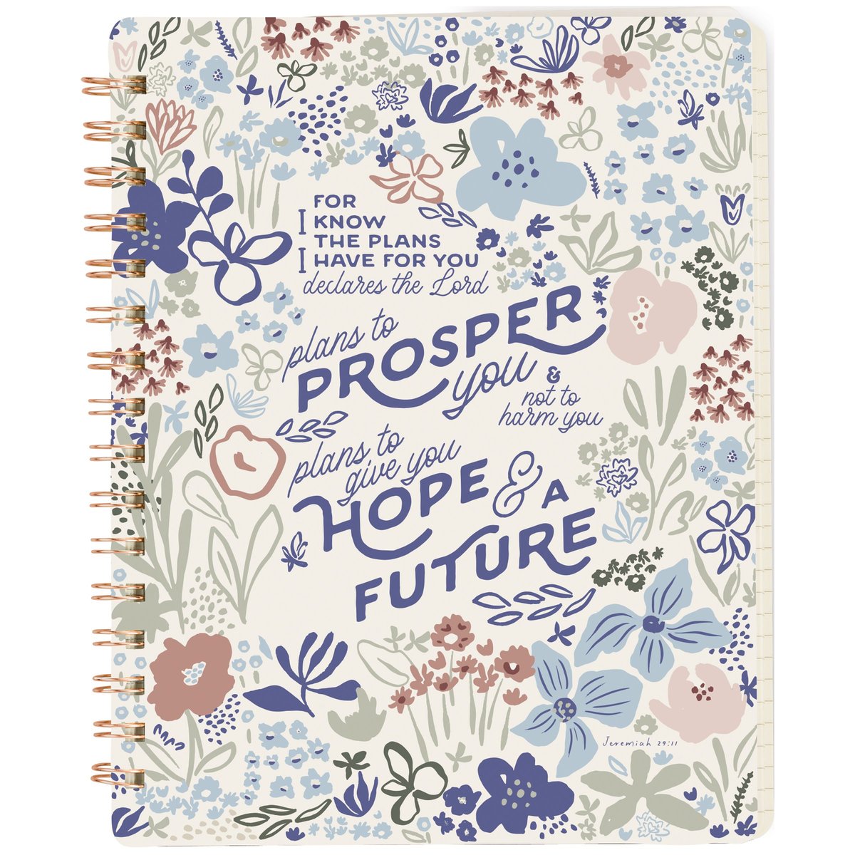 Inspiring Faith Botanical Spiral Notebook: Journal Your Plans to Prosper You