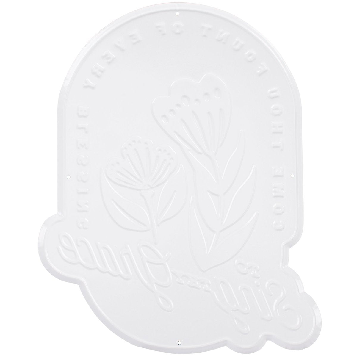 Faith-Inspired Metal Wall Decor: 'Sing Thy Grace' Pink Floral Design