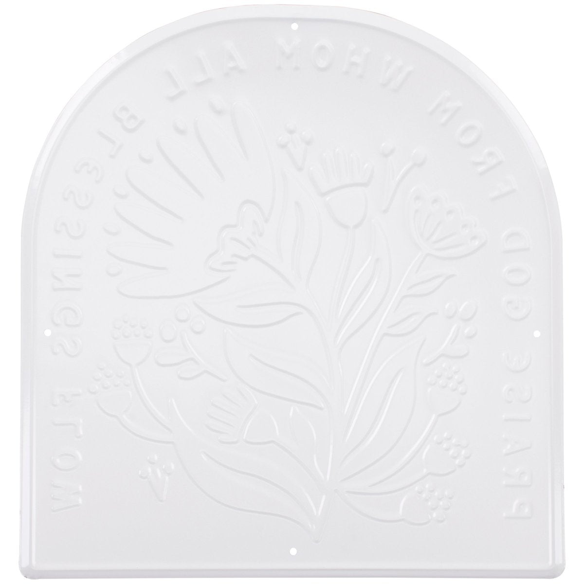 Faith-Inspired Metal Wall Decor: Praise God Blessings Flow Red Flower Design