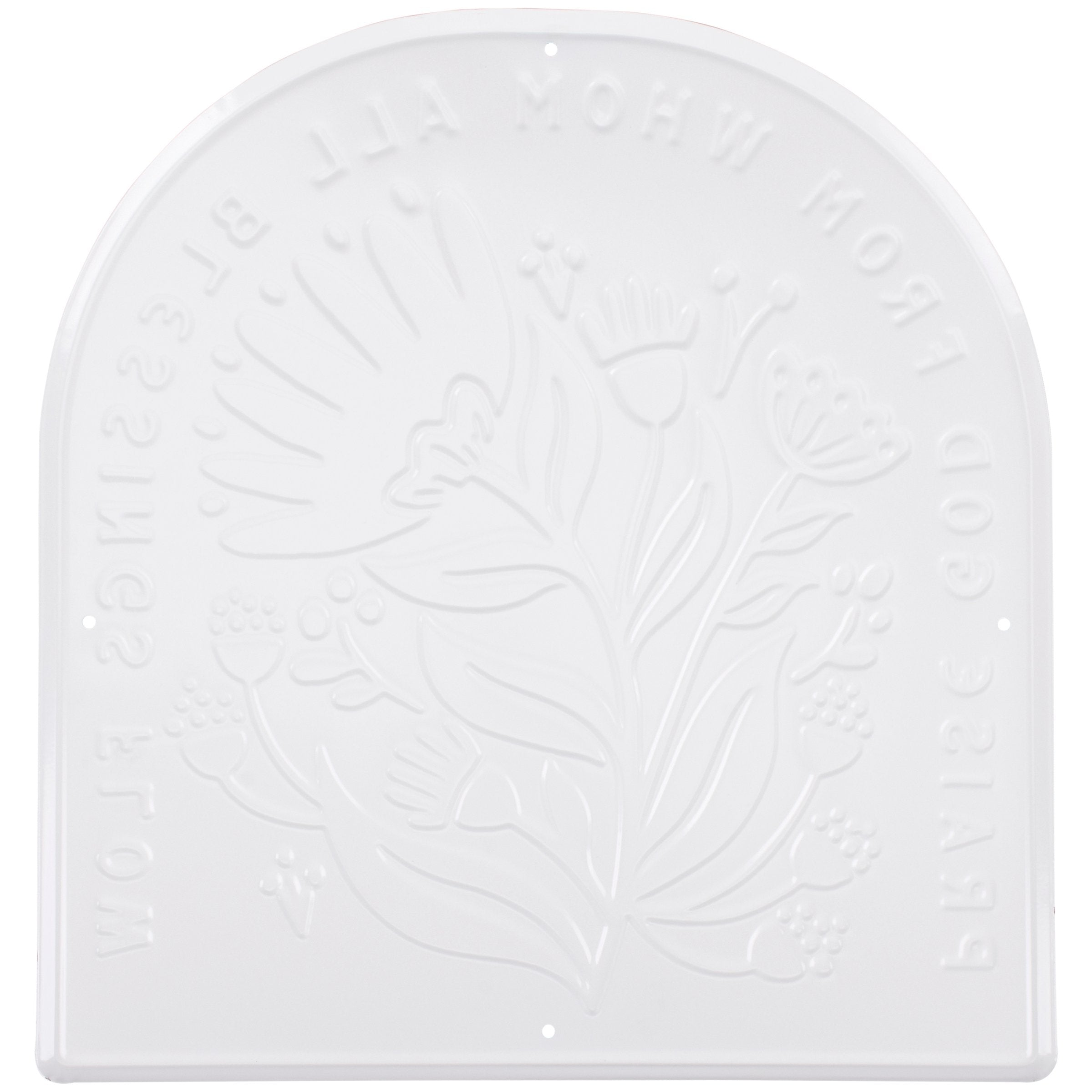 Faith-Inspired Metal Wall Decor: Praise God Blessings Flow Red Flower Design