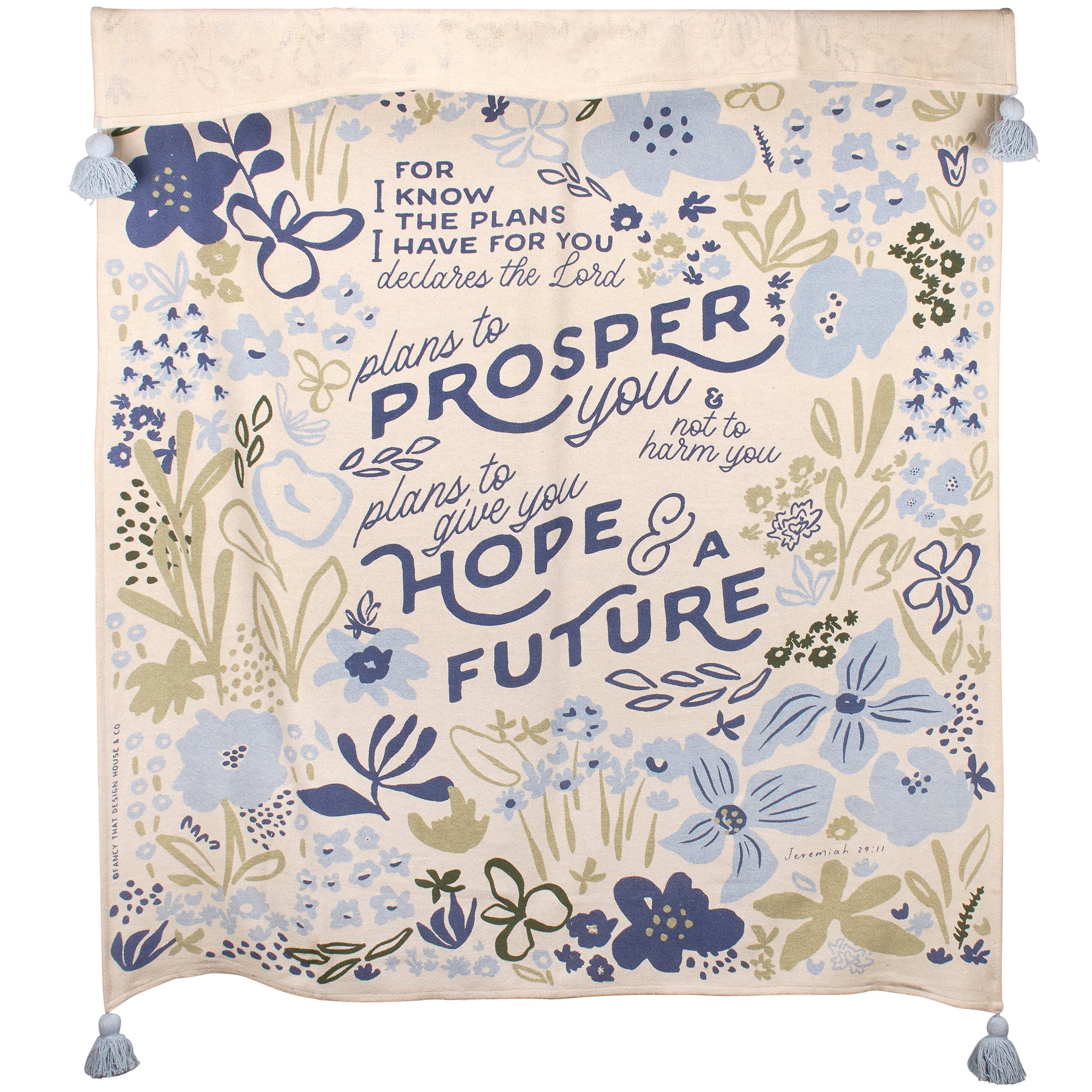 Inspirational Cotton Throw Blanket: Plans To Prosper You Faith Home Accent