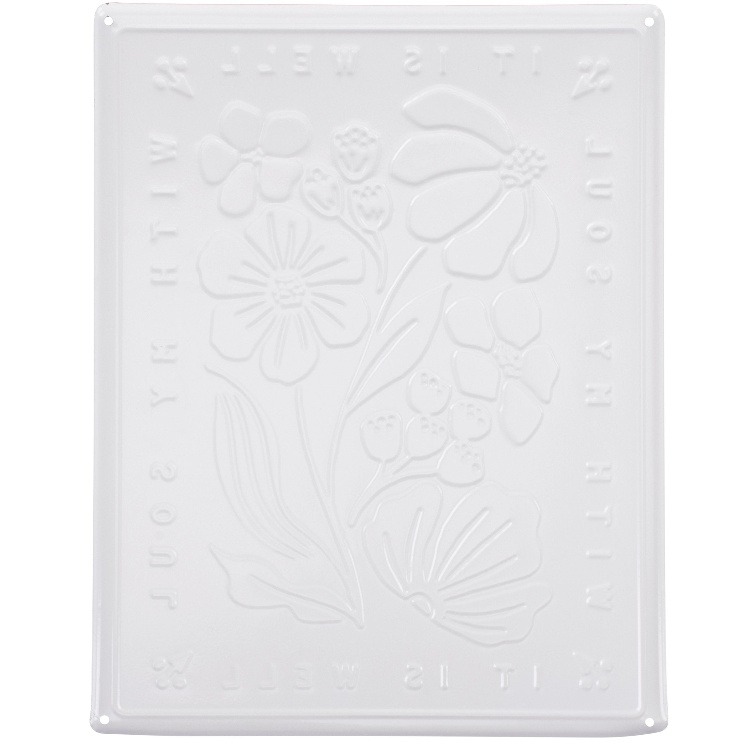 Uplifting 'It Is Well With My Soul' Metal Wall Art Blue Floral Design