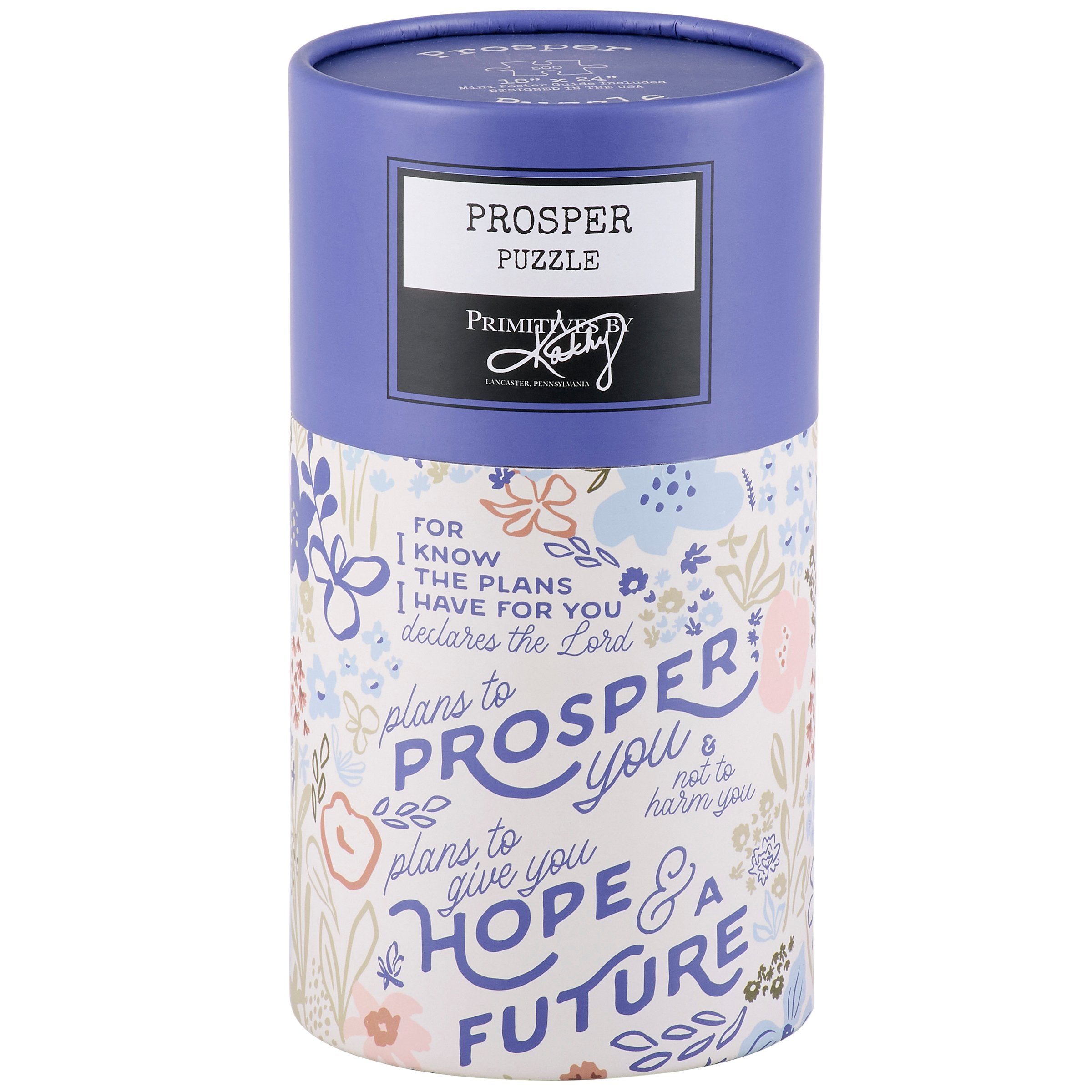Inspirational 500-Piece 'Plans To Prosper You' Botanical Faith Puzzle Gift
