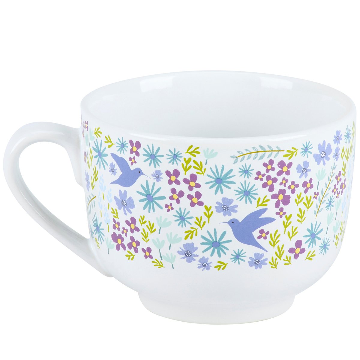 Inspirational Floral Bird Stoneware Mug - 20oz 'A Cup Of Comfort' Design
