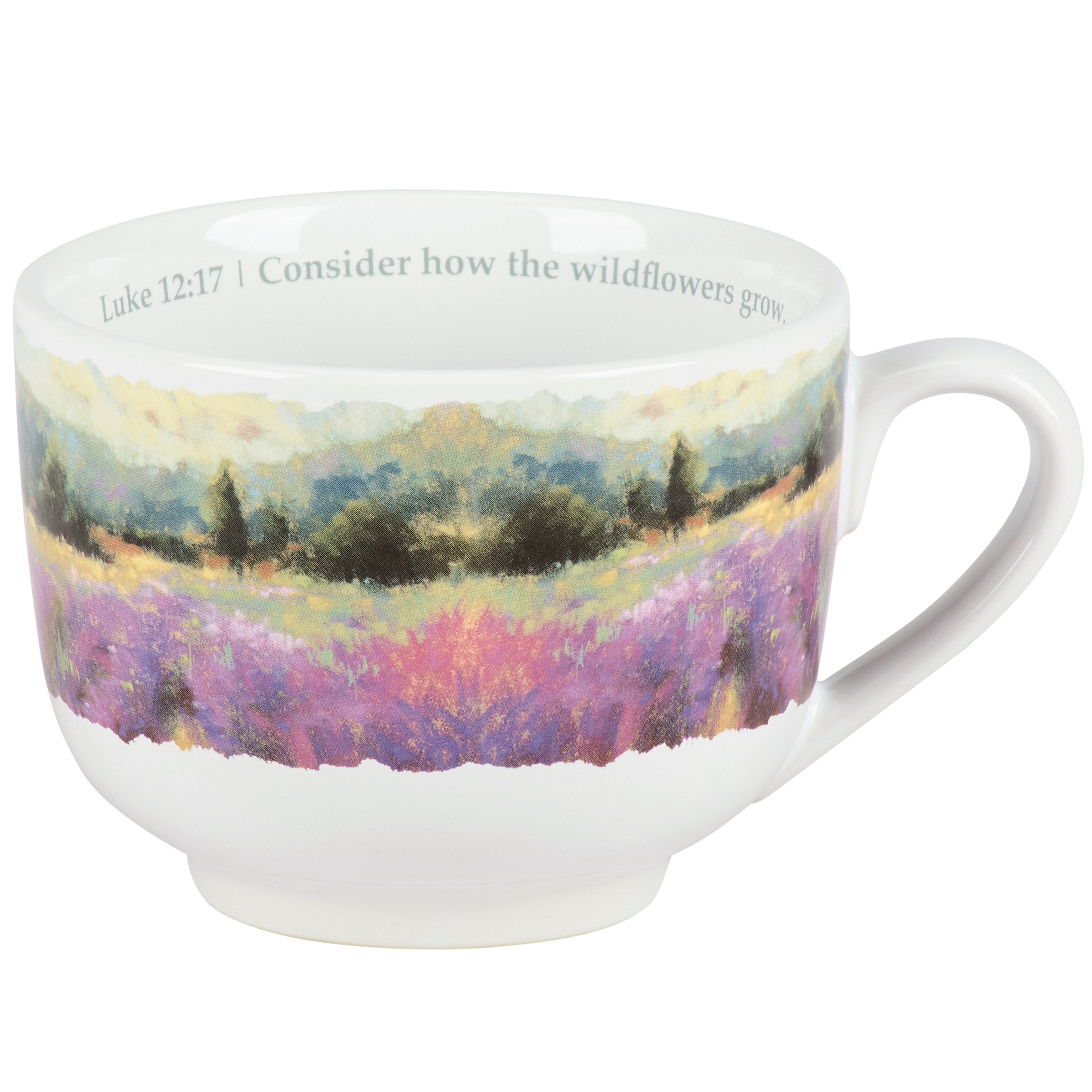 Inspirational 'How The Wildflowers Grow' 20 oz Stoneware Coffee Mug