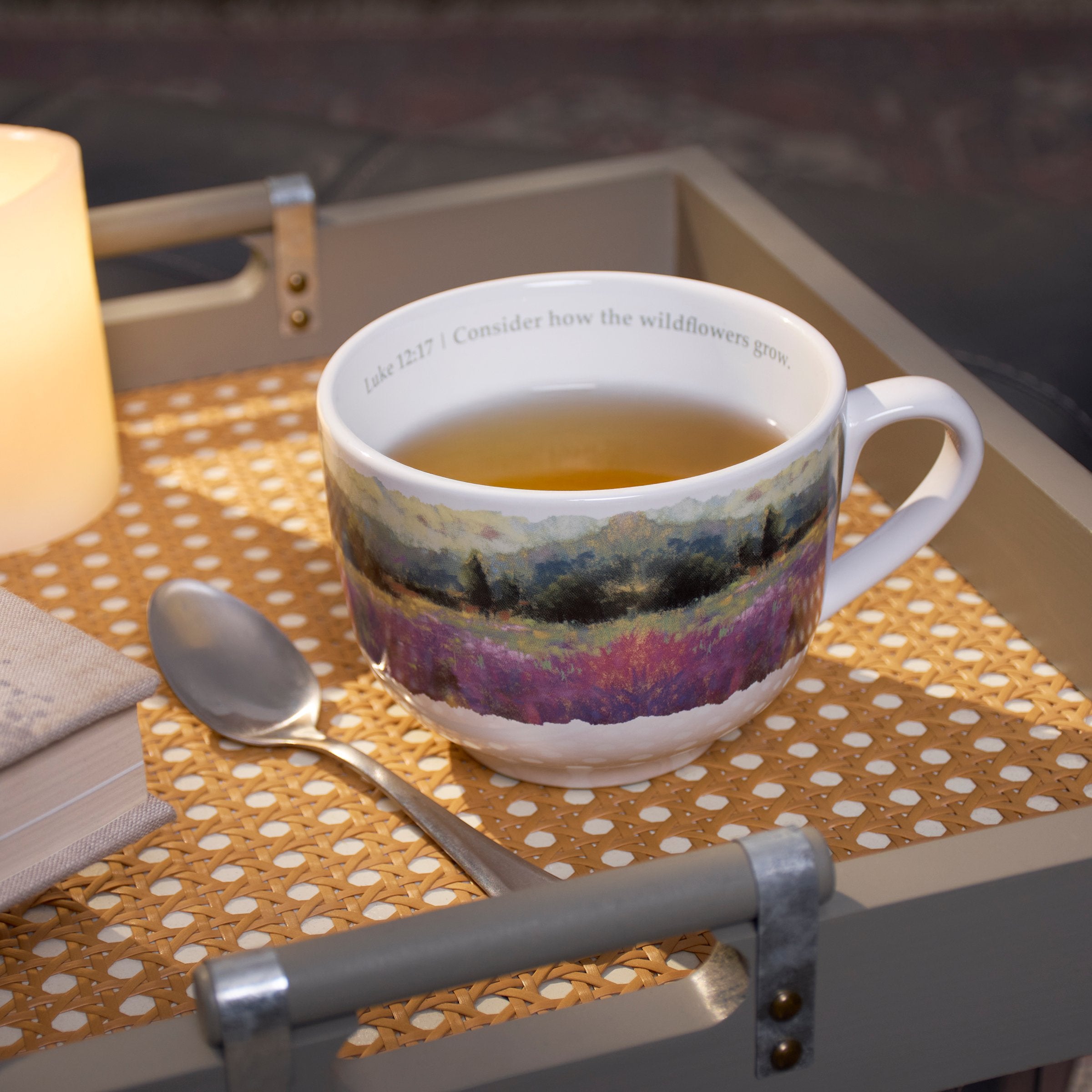 Inspirational 'How The Wildflowers Grow' 20 oz Stoneware Coffee Mug