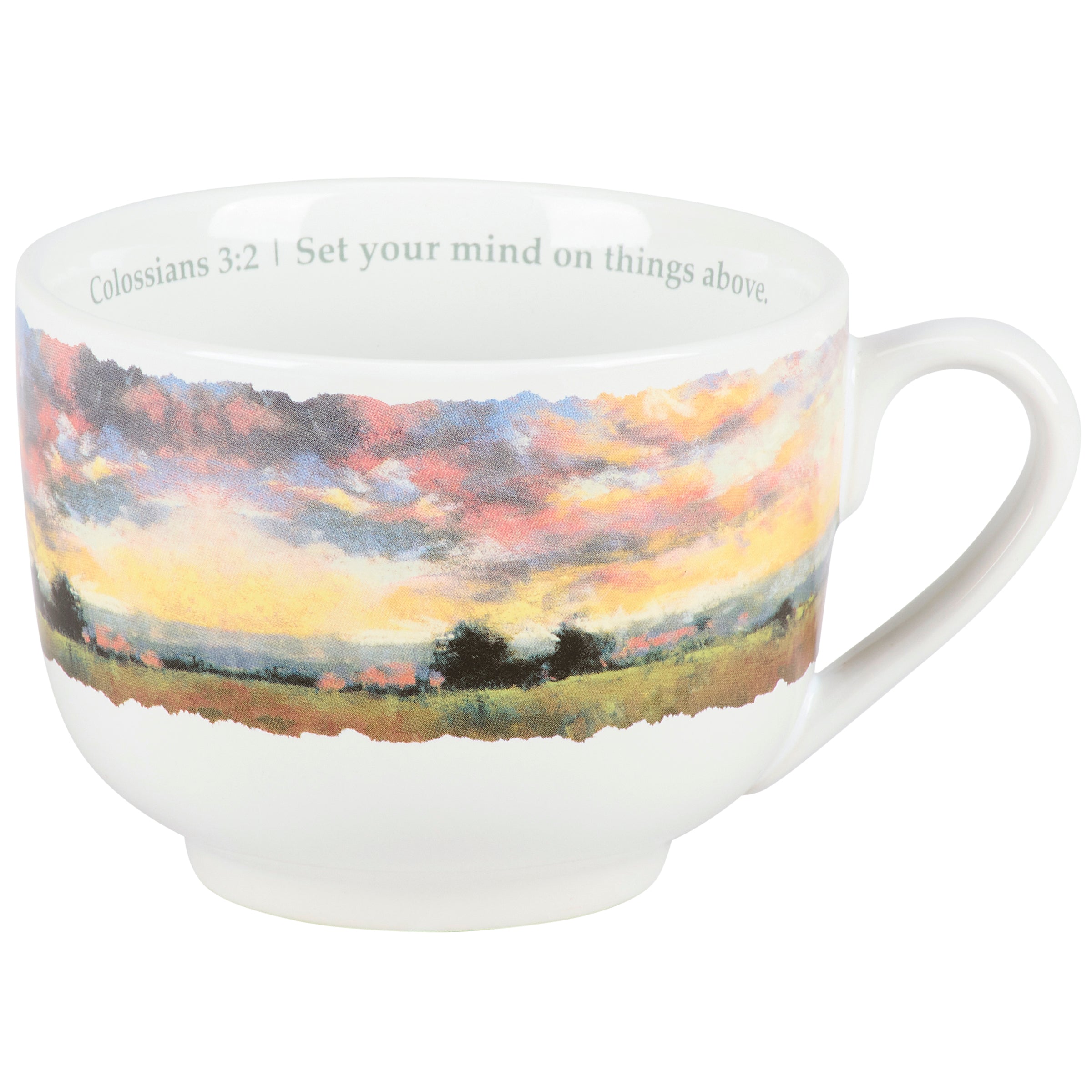 Inspirational 'Things Above' Stoneware Mug – Scripture Art for Daily Faith