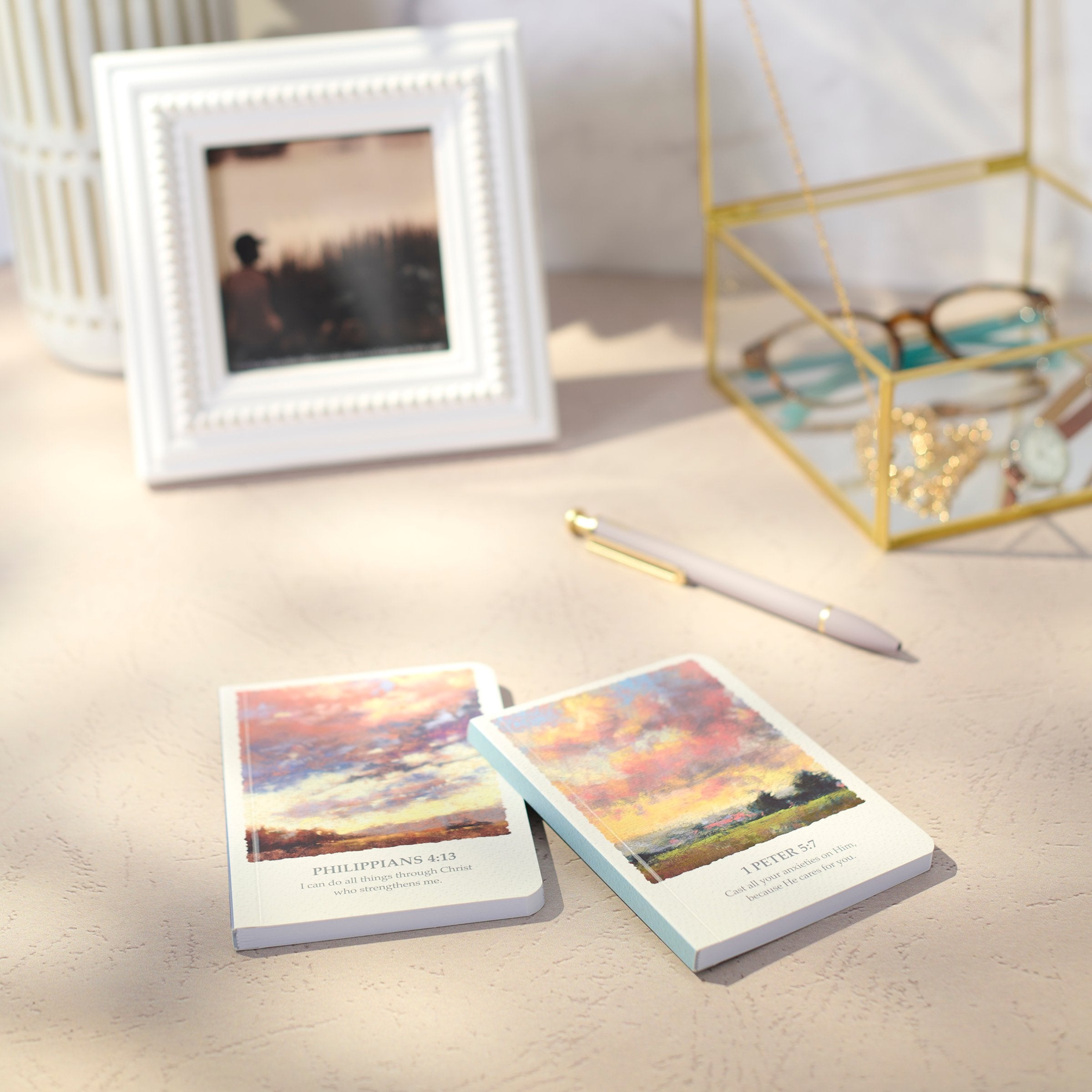 Inspirational Faith Mini Notebook Set - Strength & Care Scripture Journal