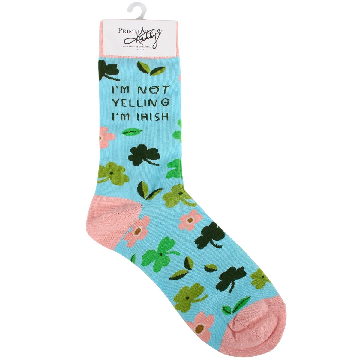 Funny 'I'm Not Yelling I'm Irish' St. Patrick's Day Shamrock Socks, One Size