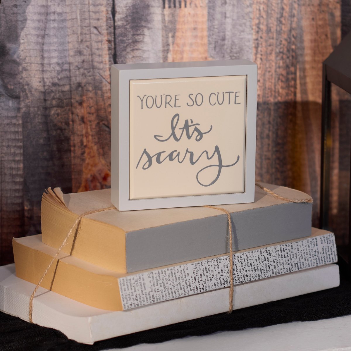 Adorable 'You're So Cute It's Scary' Halloween Mini Wooden Box Sign Decor