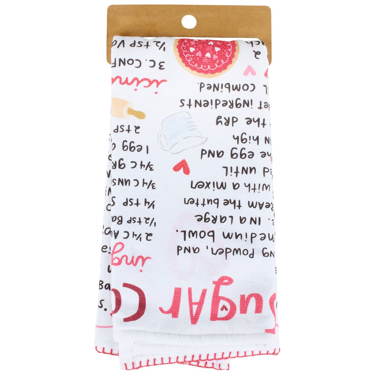 Delightful Heart Iced Sugar Cookies Recipe Kitchen Towel - Absorbent Cotton Terrycloth