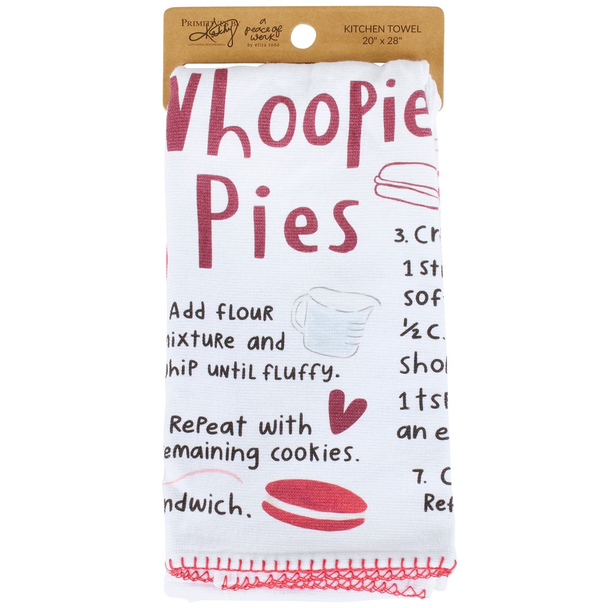 Charming Red Velvet Whoopie Pies Recipe Kitchen Towel - Absorbent Cotton