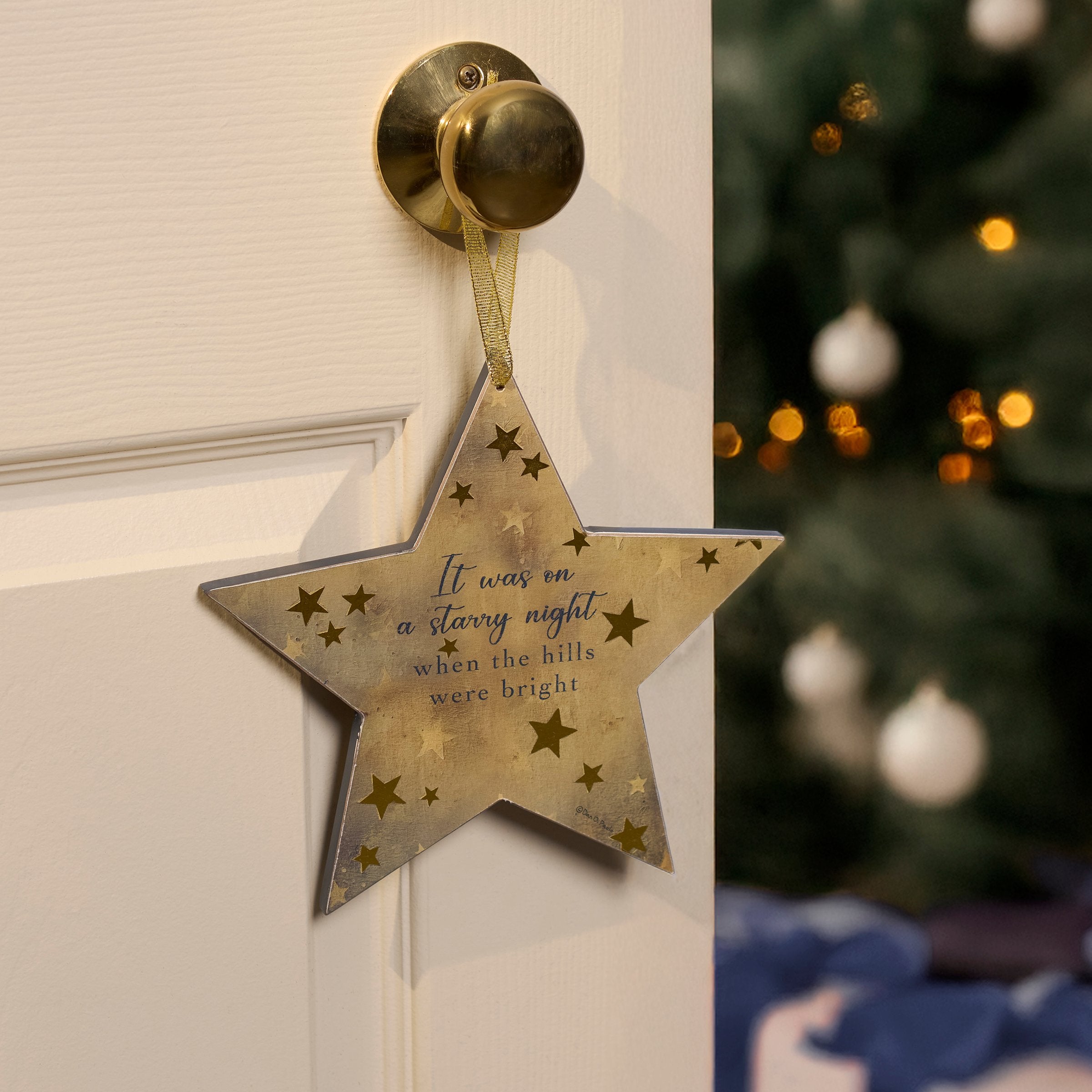 Rustic Starry Night Hanging Decor with Foil Accents & Inspiring Sentiment