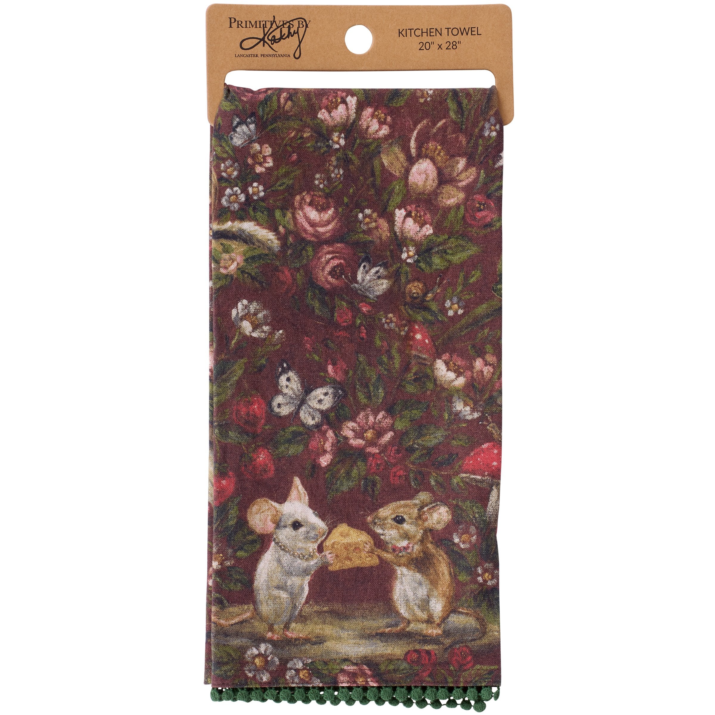 Charming Garden Love Cotton Kitchen Towel - Animal Couples, Spring Flowers