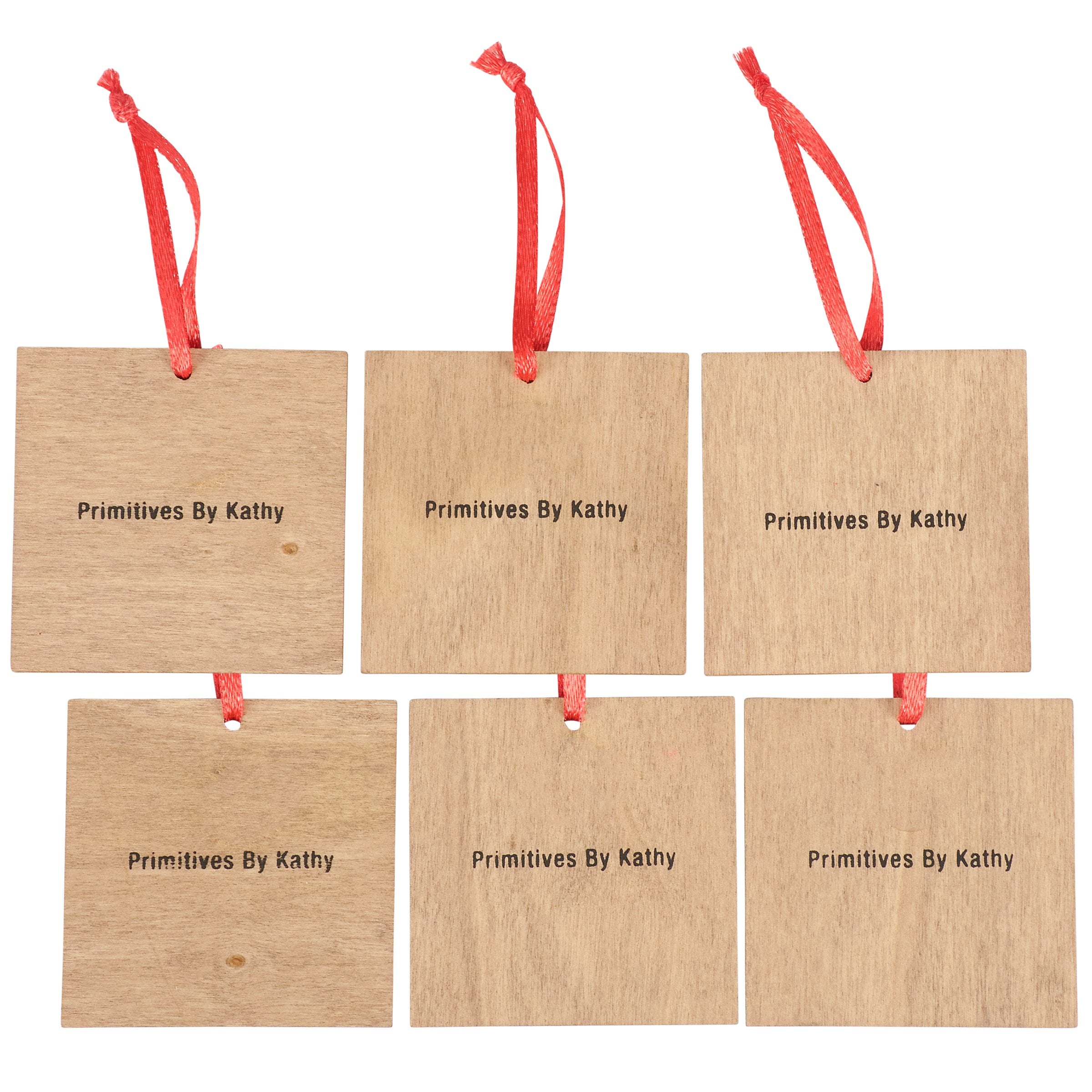 Delightful Retro Santa Mini Christmas Ornaments Set - 6 Wooden Tree Decorations