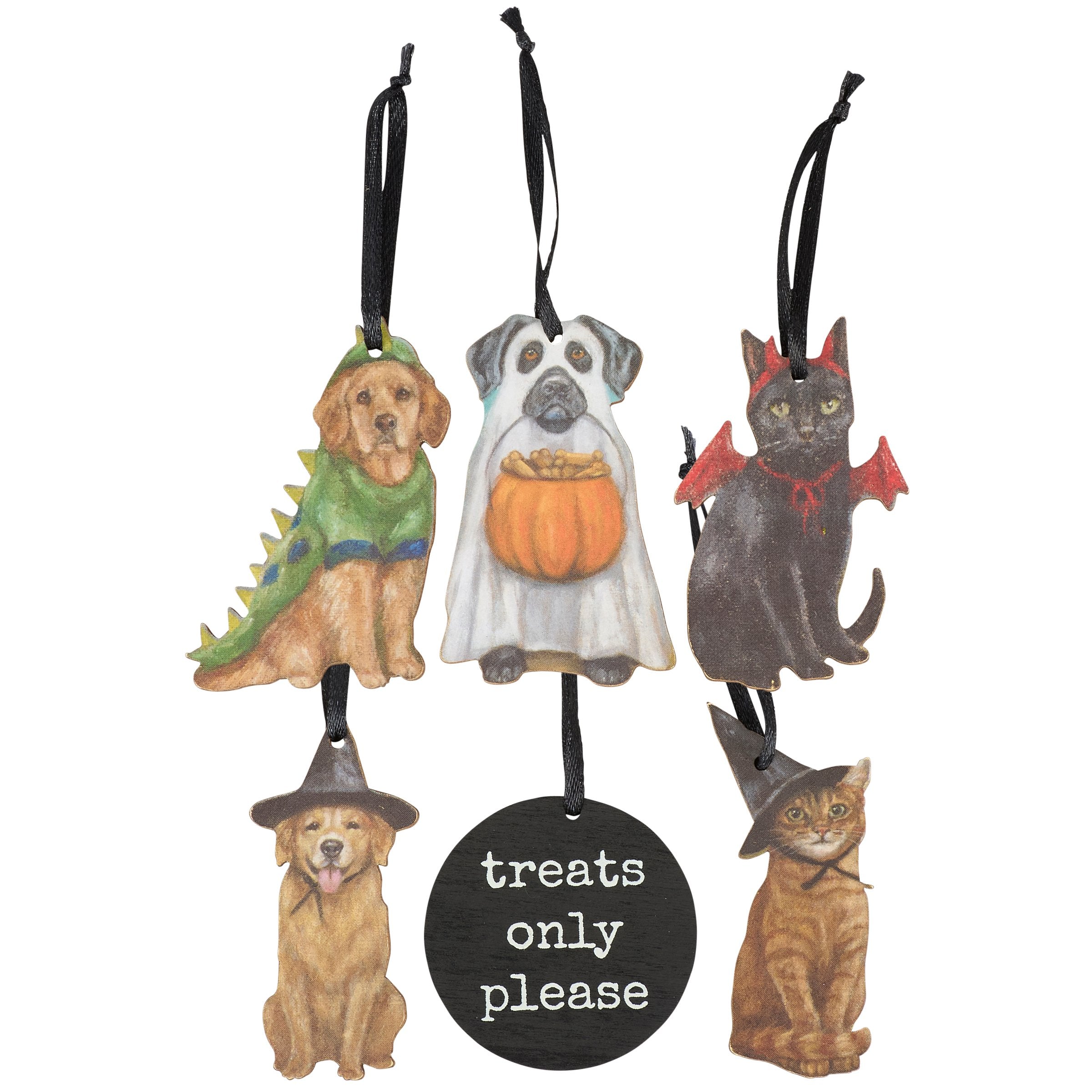 Adorable Costumed Pet Mini Ornaments Set - Festive Halloween Decor for Dogs & Cats