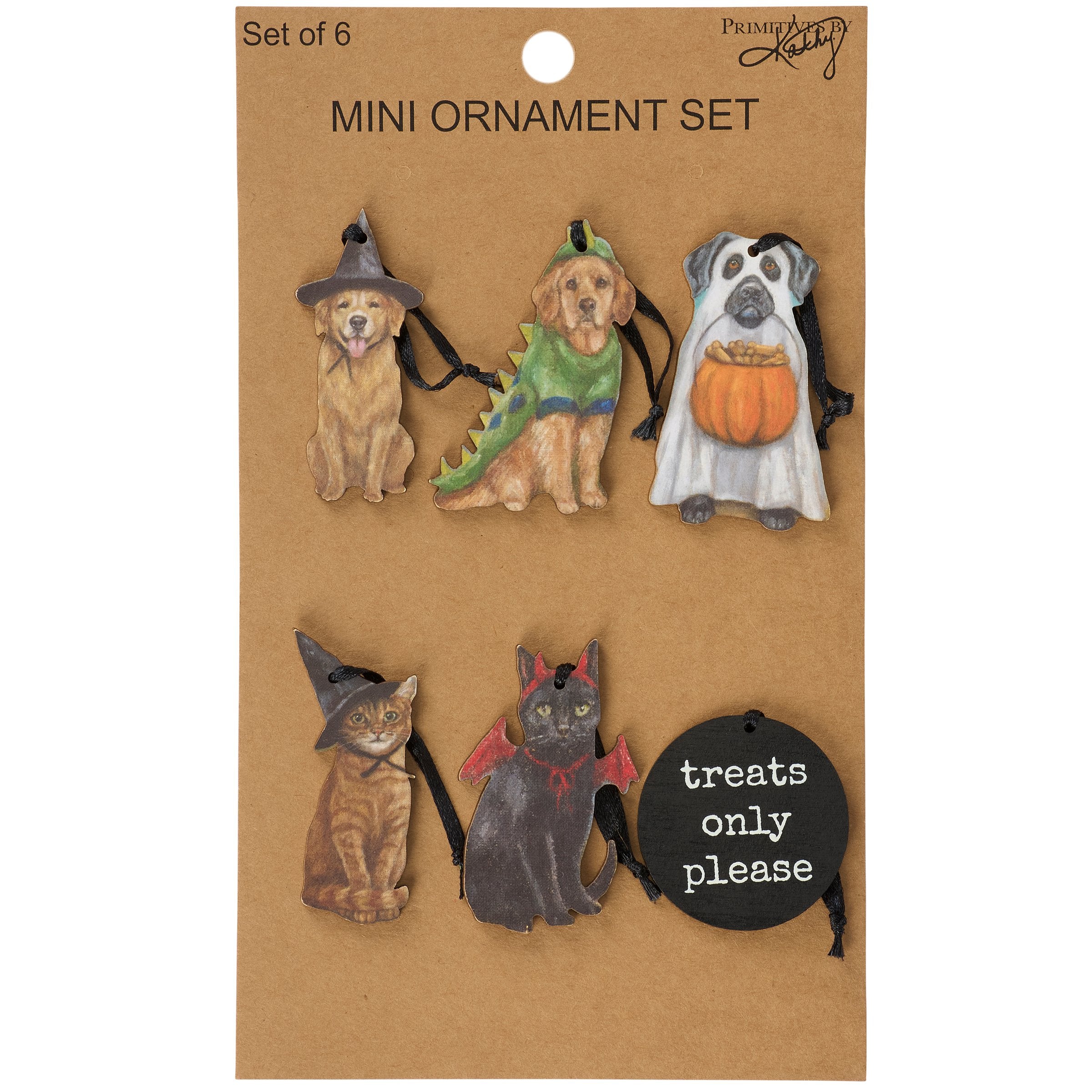 Adorable Costumed Pet Mini Ornaments Set - Festive Halloween Decor for Dogs & Cats