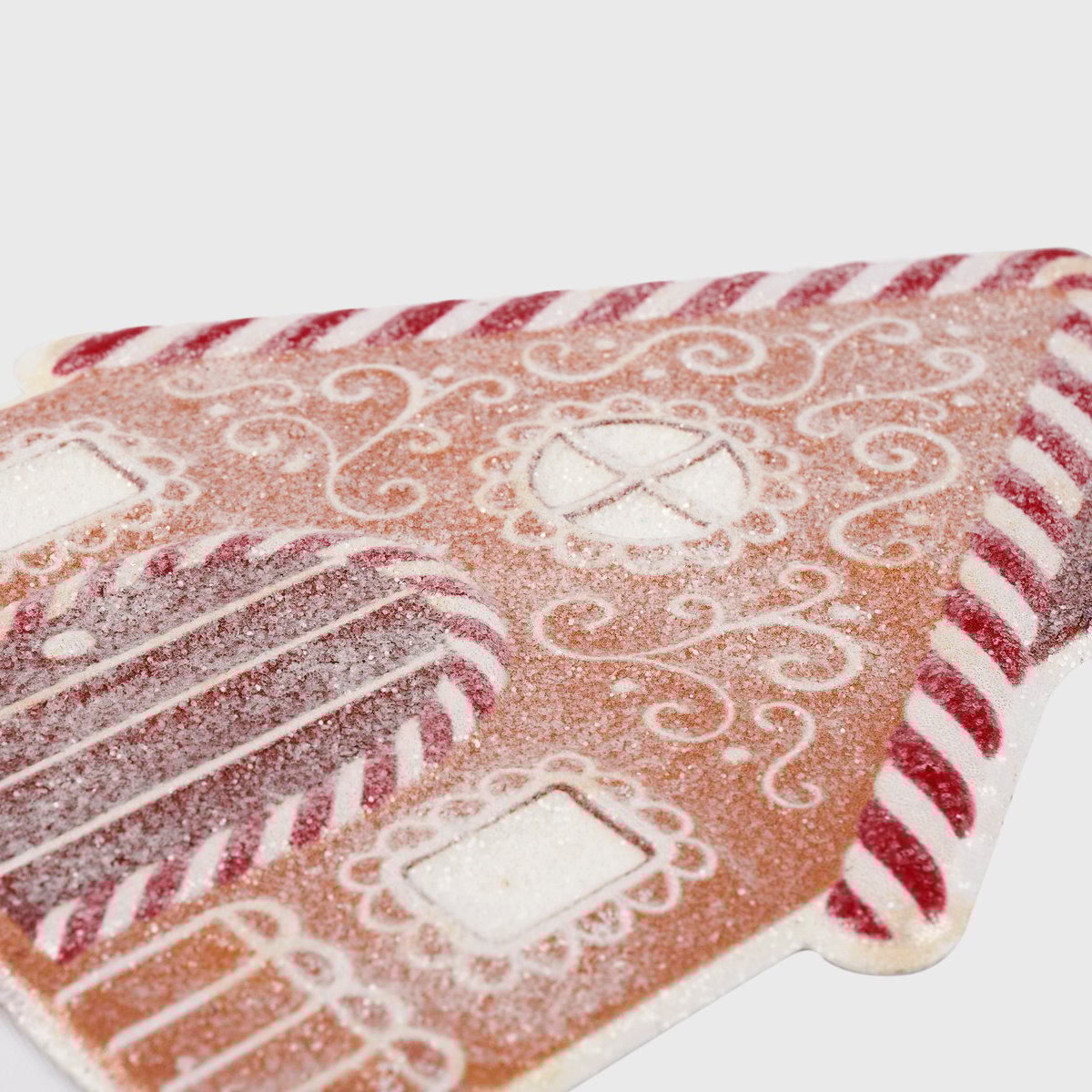 Charming Gingerbread Town Christmas Ornaments Set - Festive Metal, Mica, Jute