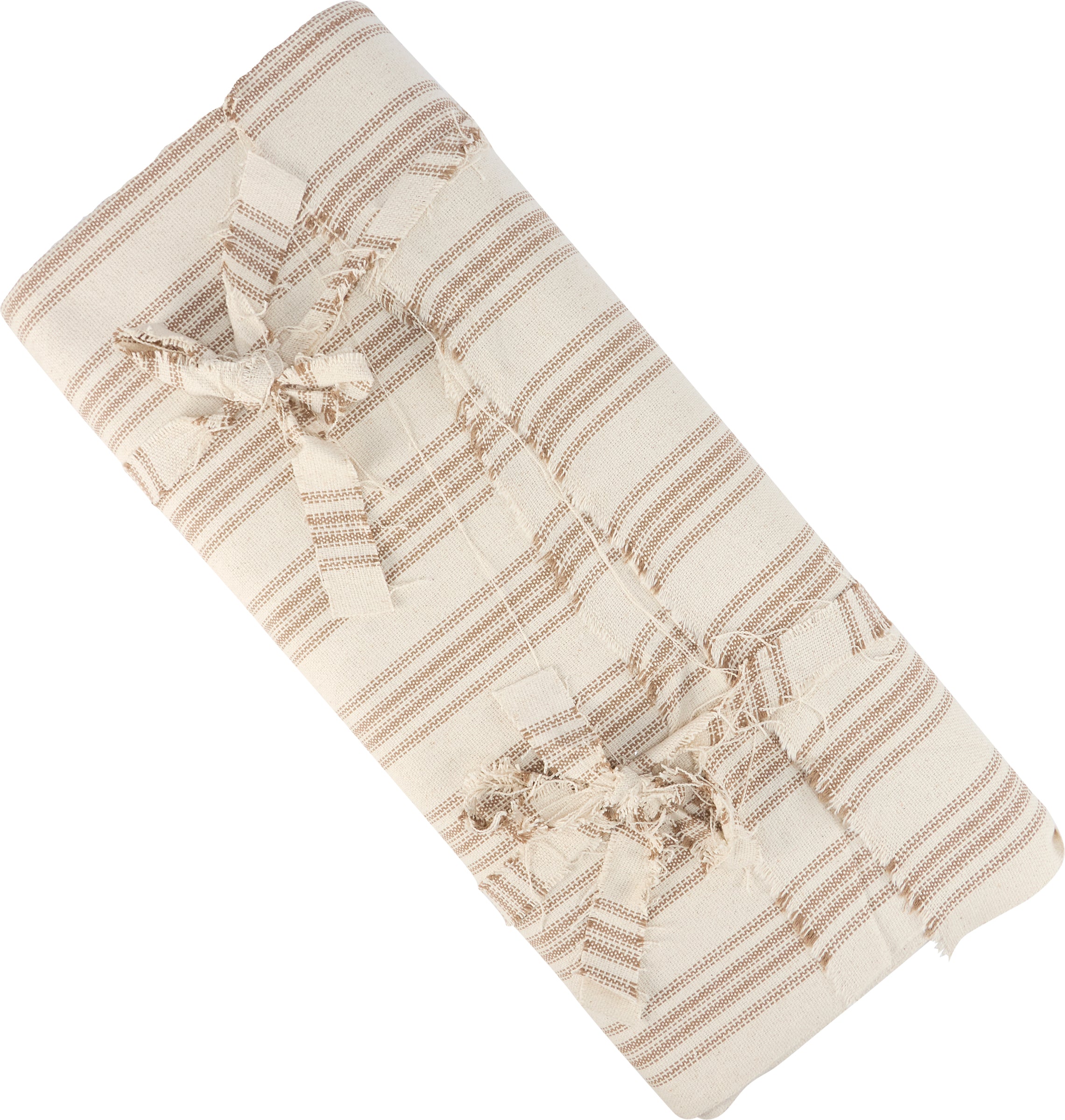 Vintage Tan Stripe Cream Cotton Fabric - 54 Inch Wide Primitive Collection Textile