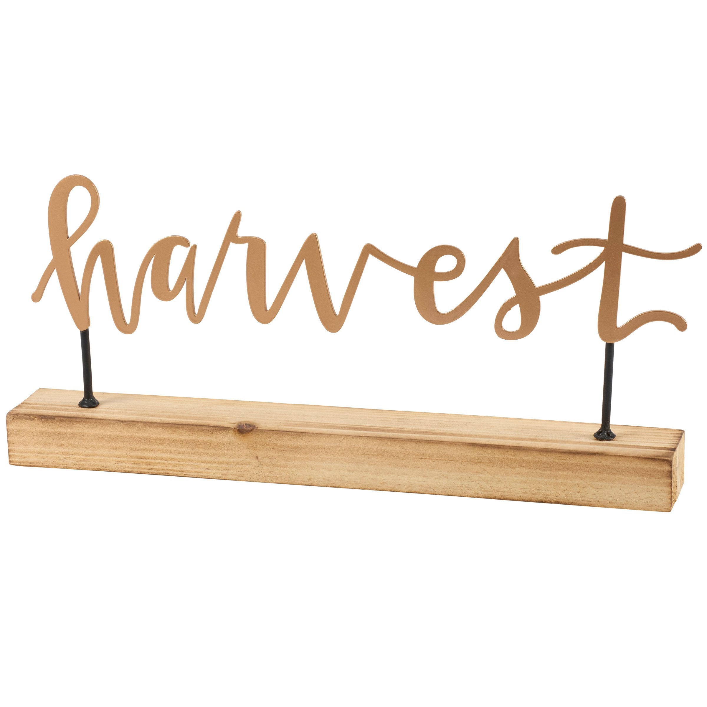 Charming Autumn Harvest Metal Wood Sitter: Stylish Freestanding Fall Home Accent Decor