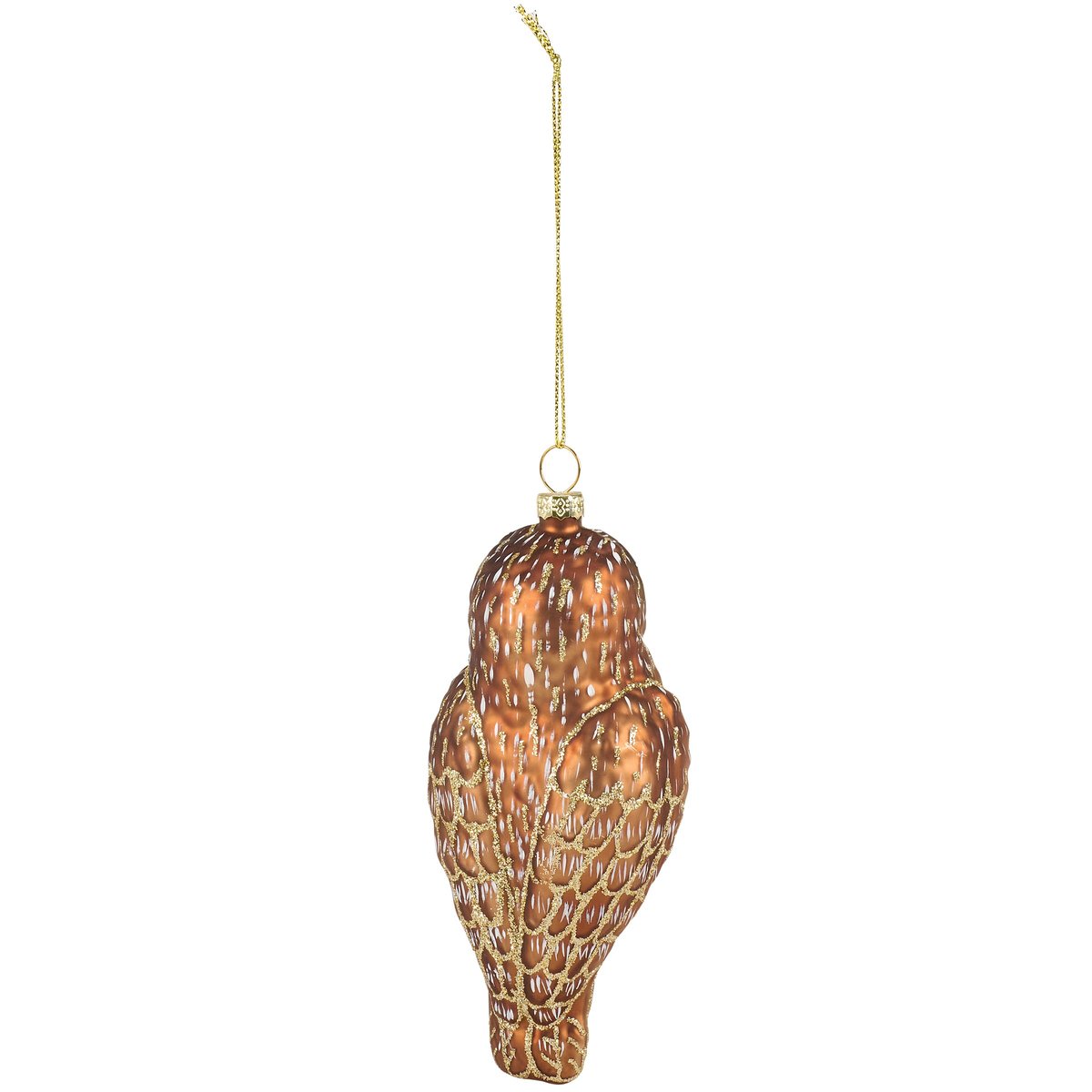 Charming Glass Screech Owl Ornament - Hand-Painted Glitter Accent Holiday Decor