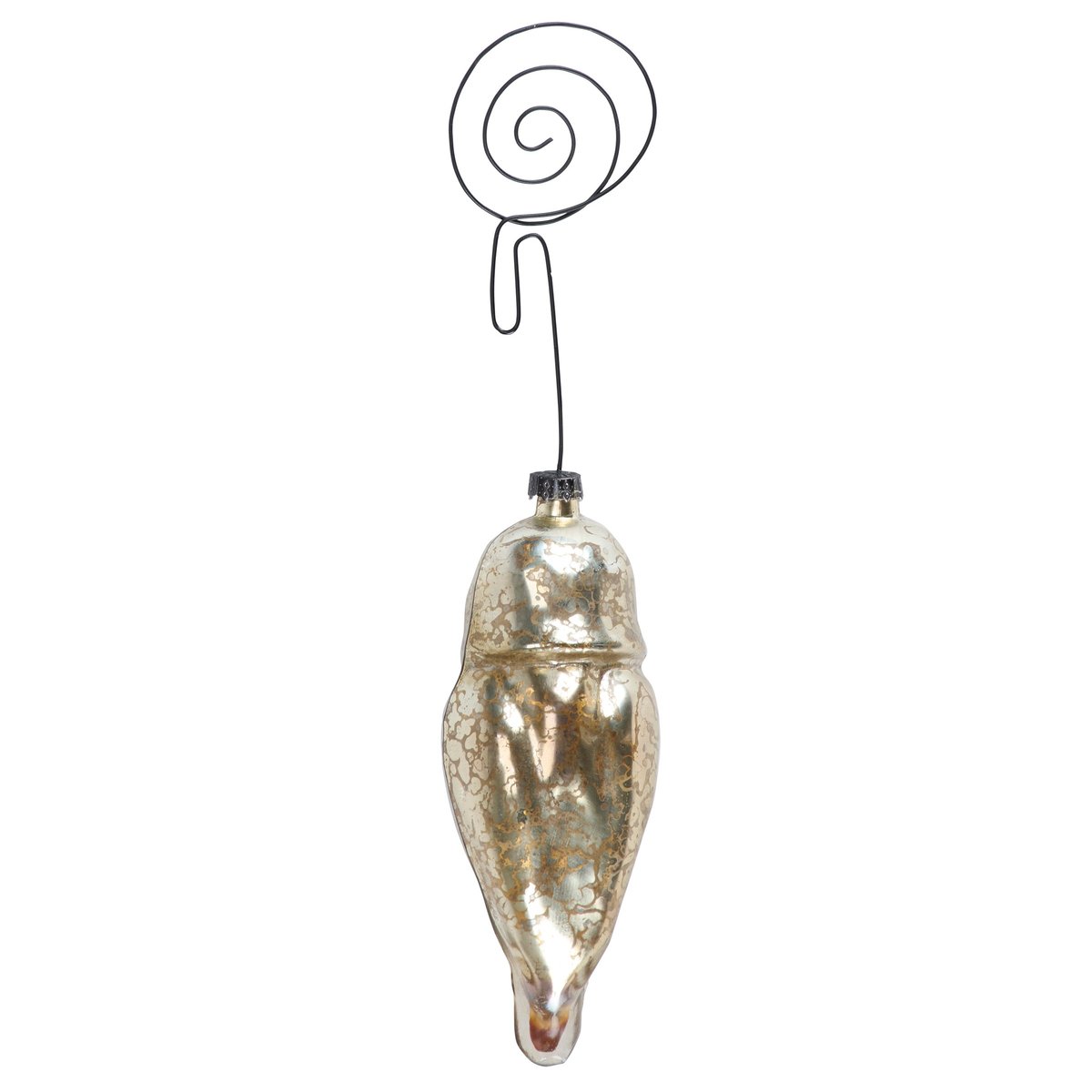 Distressed Glass Barn Owl Ornament with Photo Clip for Home & Tree Decor