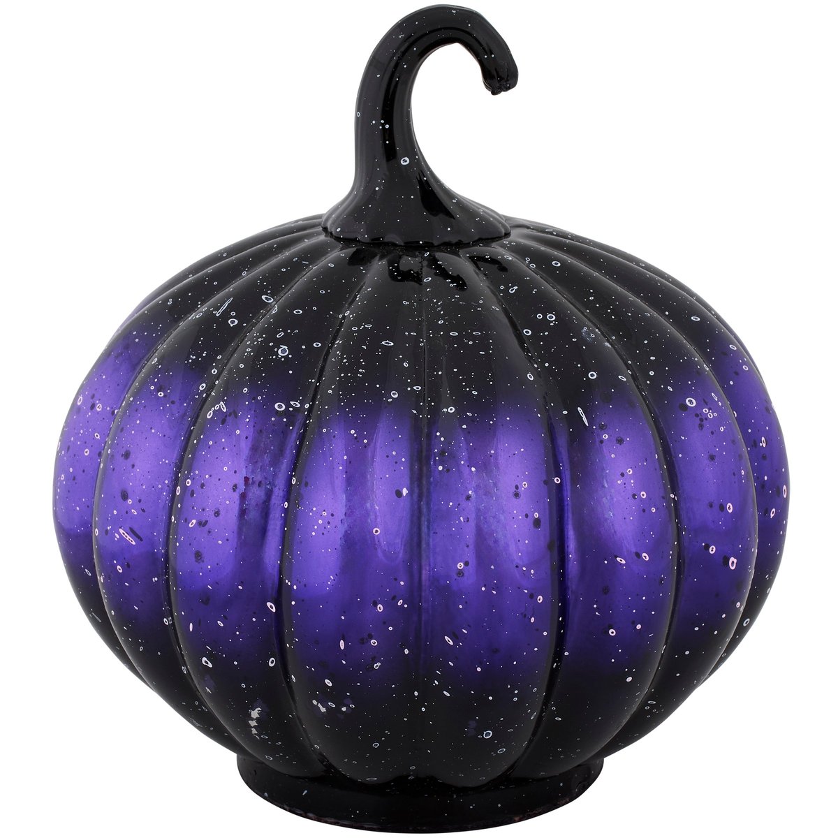 Small Purple Gradient Glass Halloween Decorative Pumpkin - Spooky Fall Home Accent