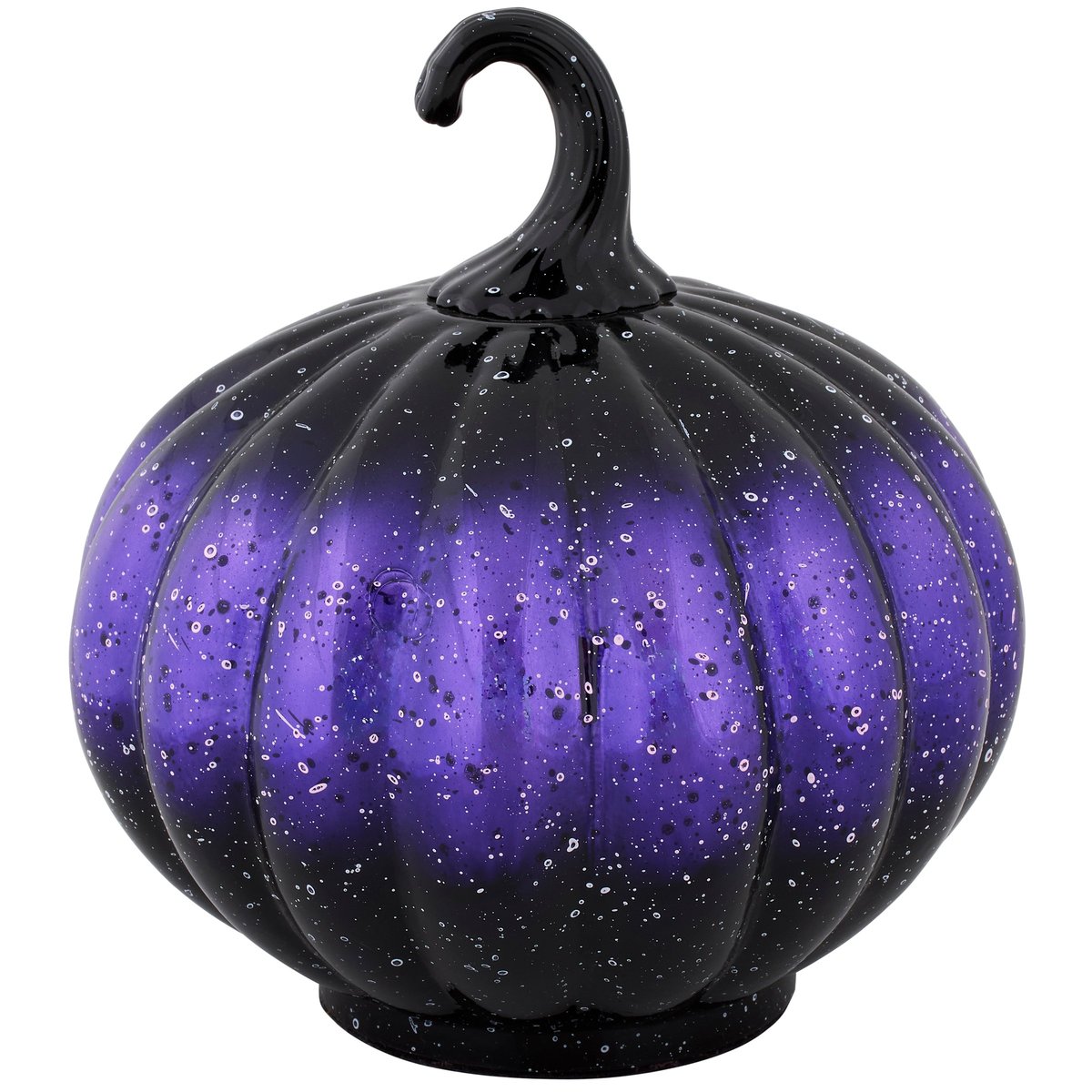 Small Purple Gradient Glass Halloween Decorative Pumpkin - Spooky Fall Home Accent