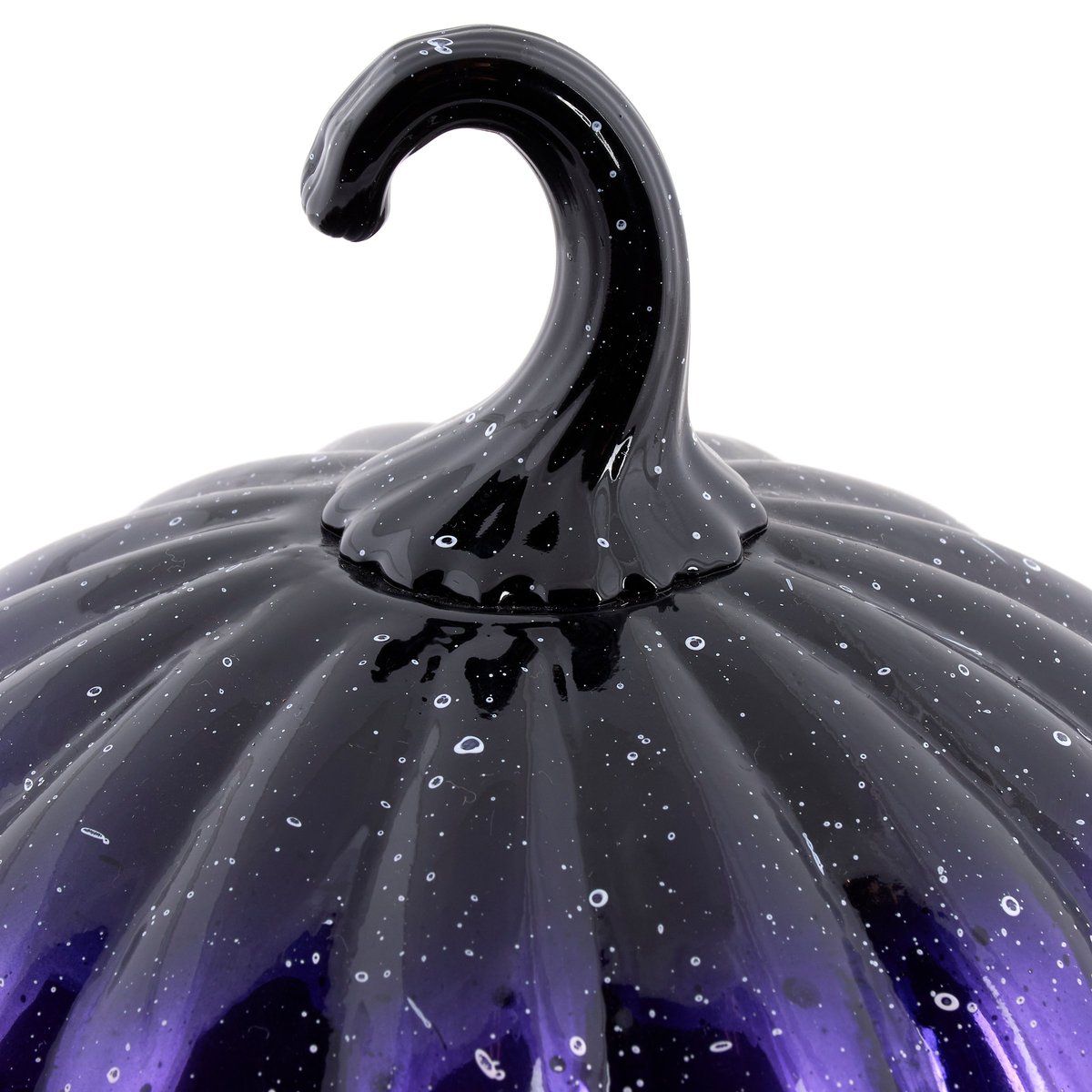 Small Purple Gradient Glass Halloween Decorative Pumpkin - Spooky Fall Home Accent