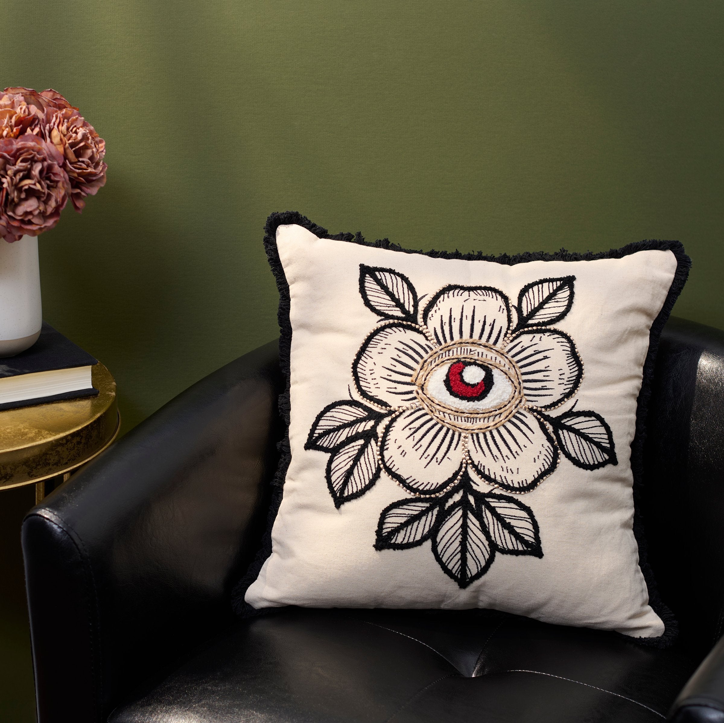 Mystical All-Seeing Eye Providence Pillow - Dark Academia Cotton Accent Decor