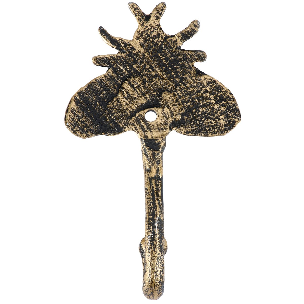 Elegant Dark Academia Sculpted Moth Metal Wall Hook with Distressed Bronze Finish