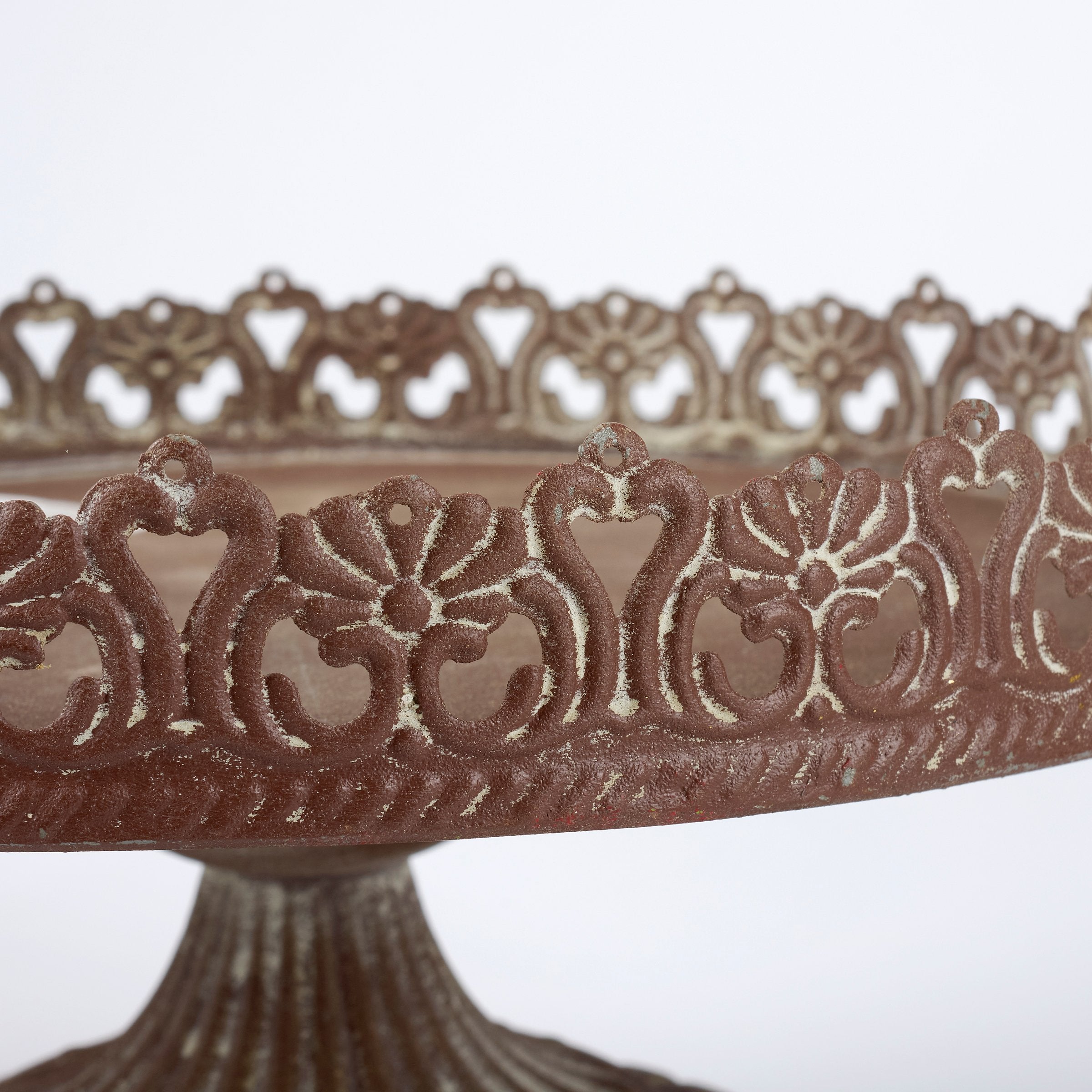Elegant Vintage Wire Cloche with Pedestal - Distressed Metal Display Dome