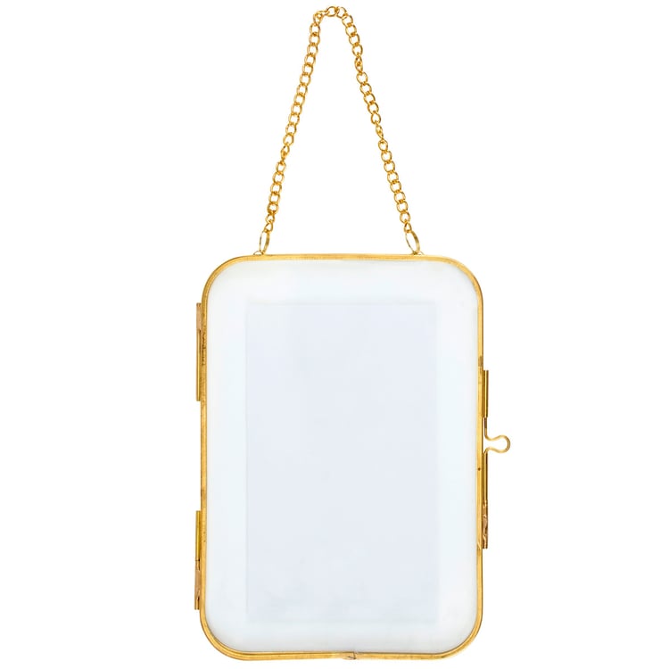 Elegant Floating Gold Metal Glass Photo Frame for 3x5 Inch Pictures