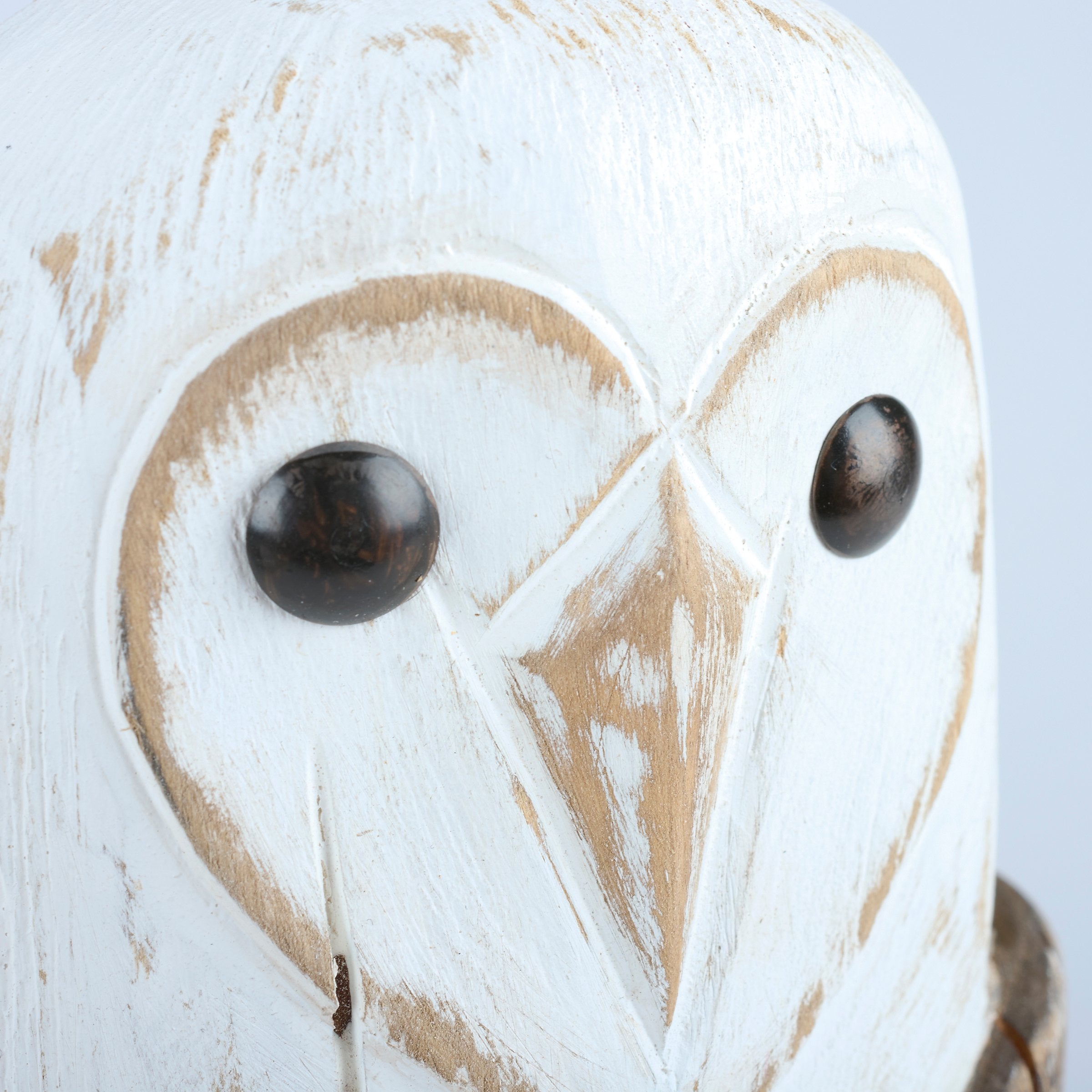 Rustic Wooden Barn Owl Sitter Figurine - Primitive Wood & Metal Home Decor Accent