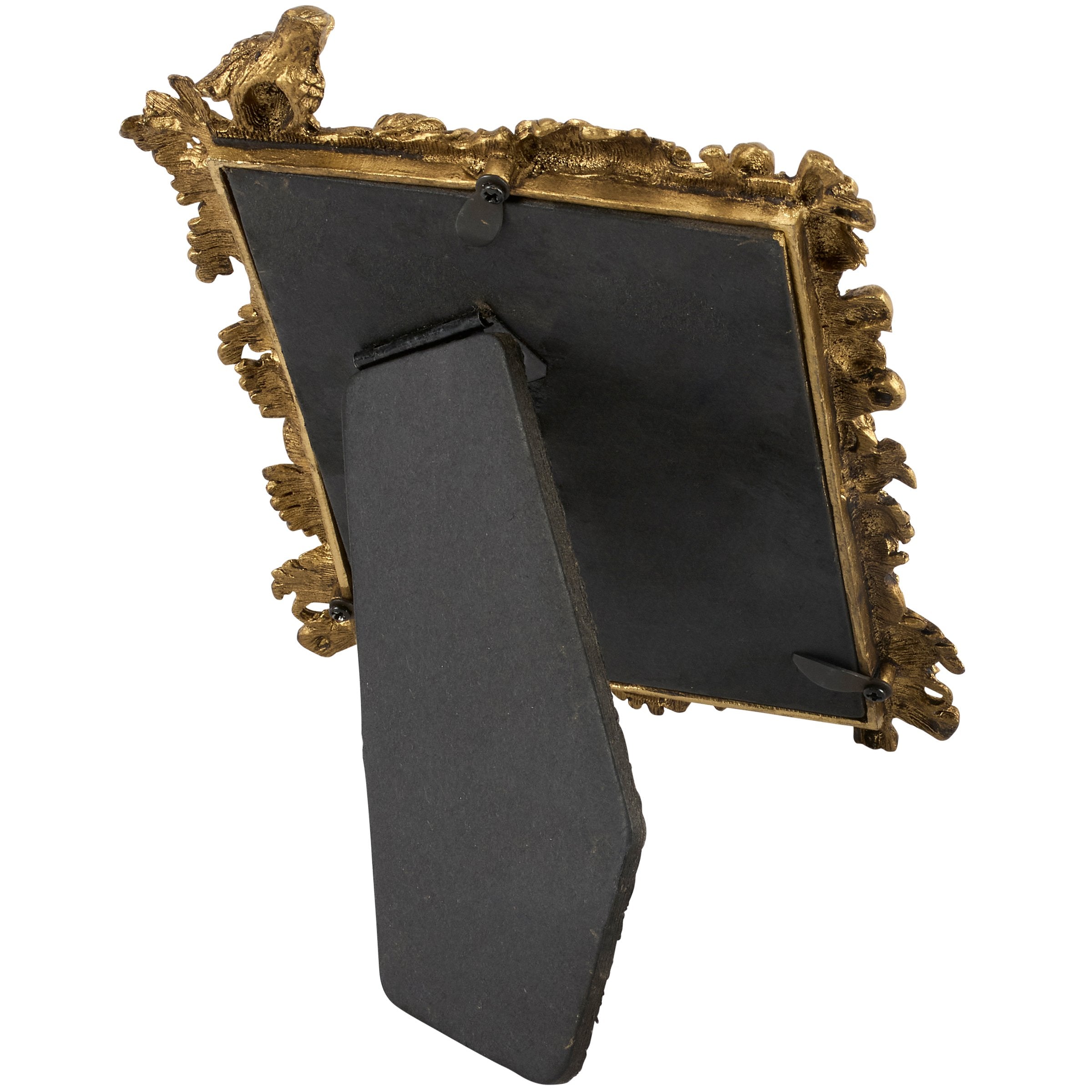 Ornate Gold Bird Foliage 4x6 Photo Frame with Easel Back Display