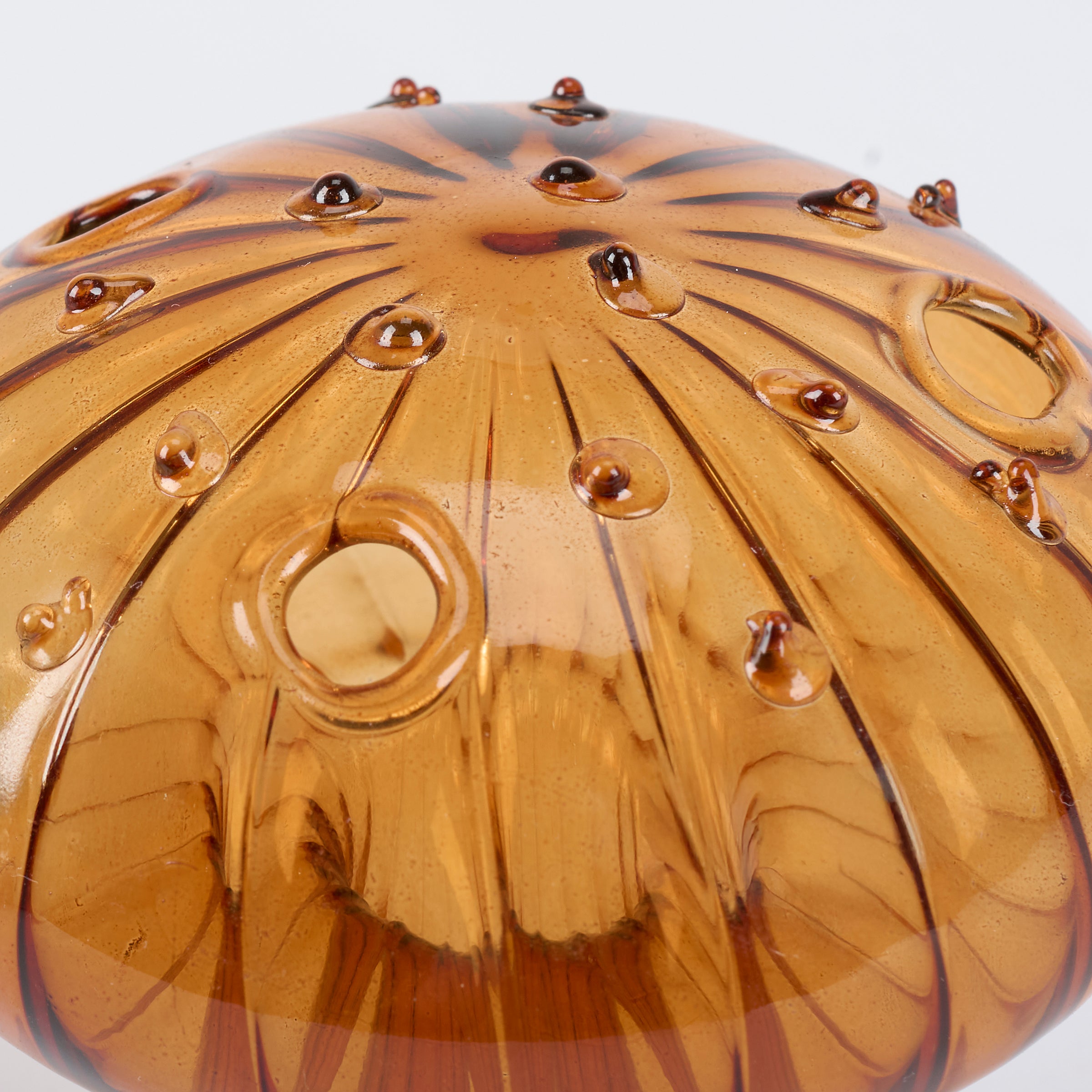 Golden Glass Mushroom Bud Vase - Unique Fall Decor Flower Holder