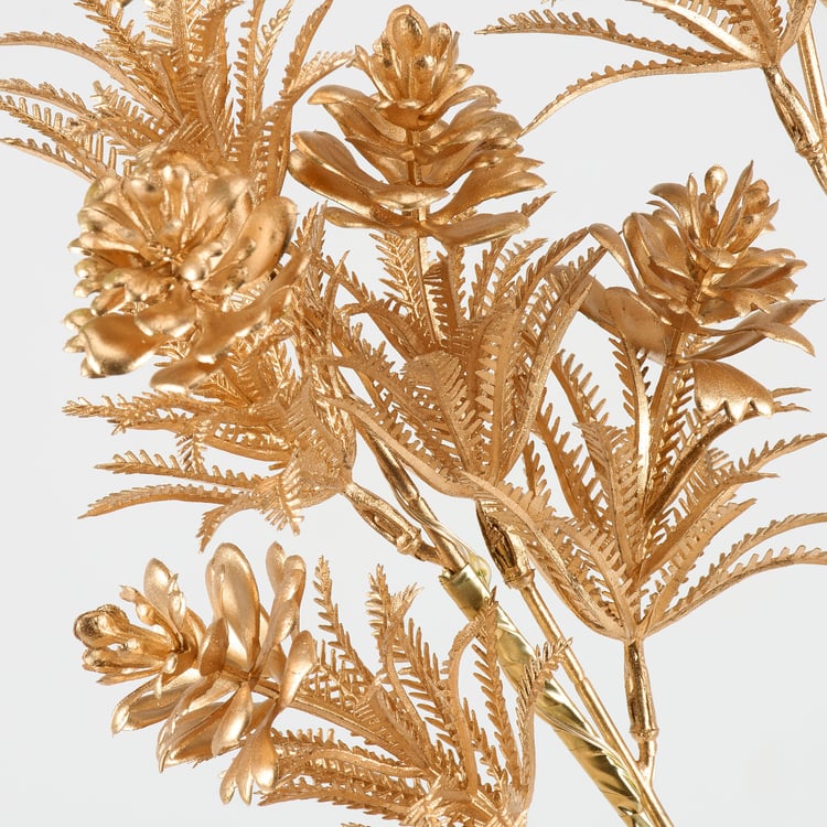 Elegant Lighted Golden Pine Twig: 29-inch Faux Branch with 16 LED Lights & Timer