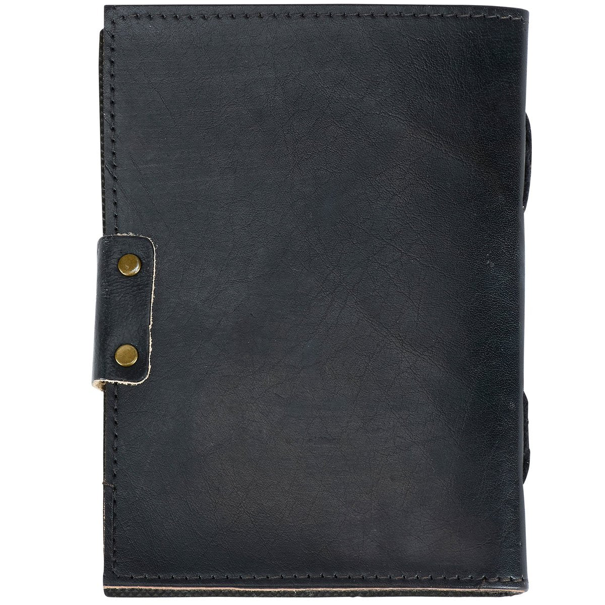 Mystic Sun Celestial Embossed Leather Journal with Antique Clasp, 200 Unlined Pages