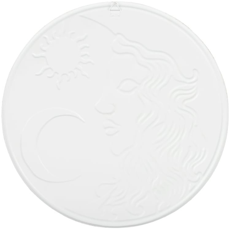 Mystical Lady Moon Metal Wall Decor Art with Gold Celestial Accents