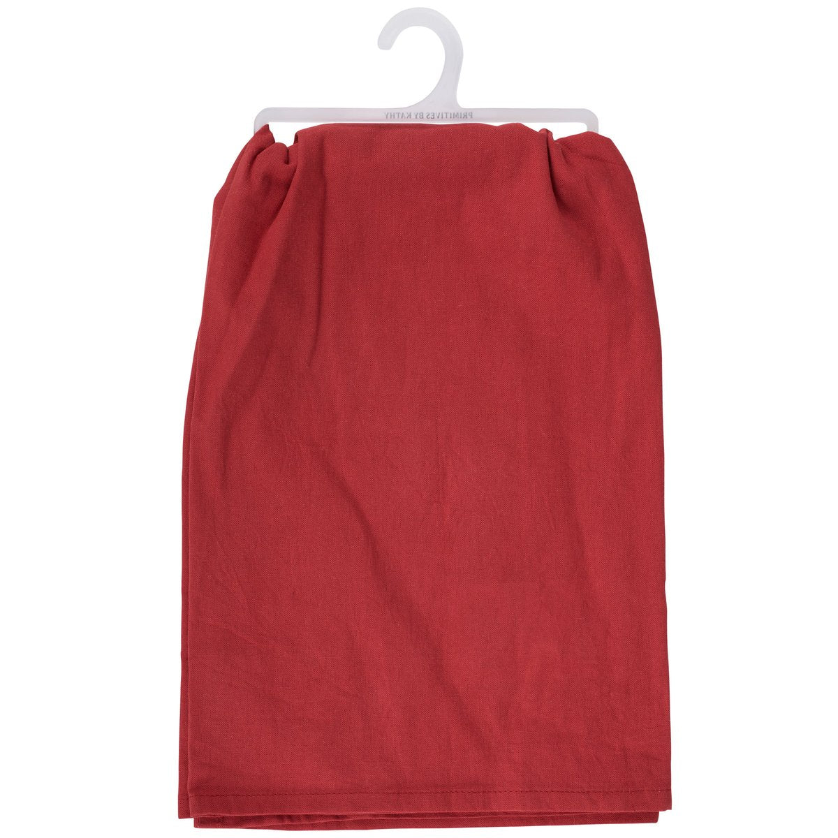 Rustic Red Cotton Kitchen Towel with Sassy Valentine's Day Sentiment