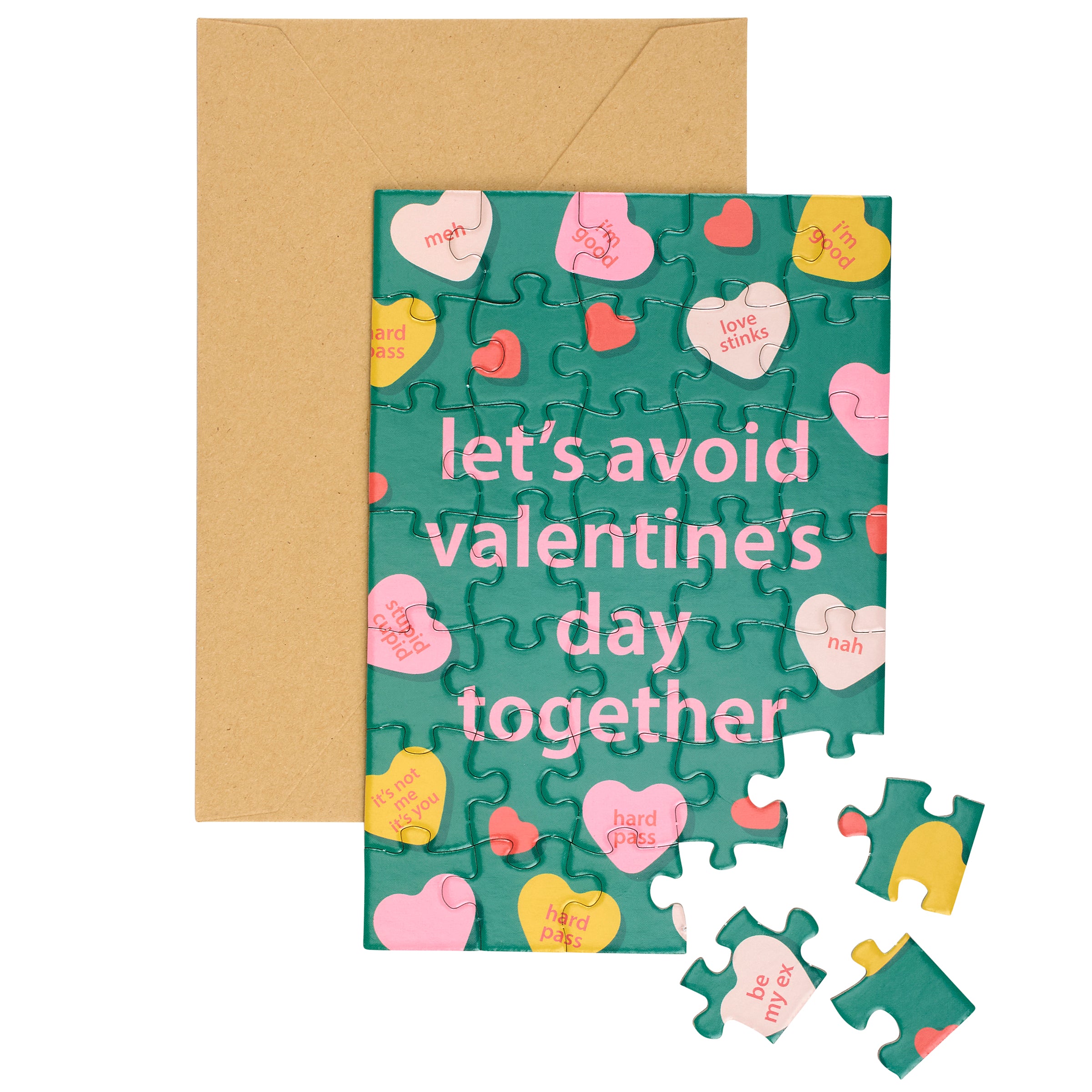 Sassy Anti-Valentine's Day 35-Piece Puzzle Greeting Card with Humorous Message